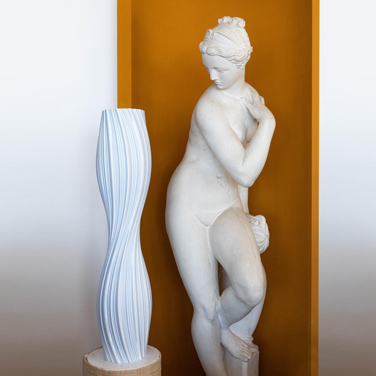 Calliope, White Contemporary Sustainable Vase-Sculpture For Sale 1
