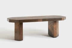 Tavolo da pranzo Callisto in legno di pioppo e bronzo di Matteo Cibic