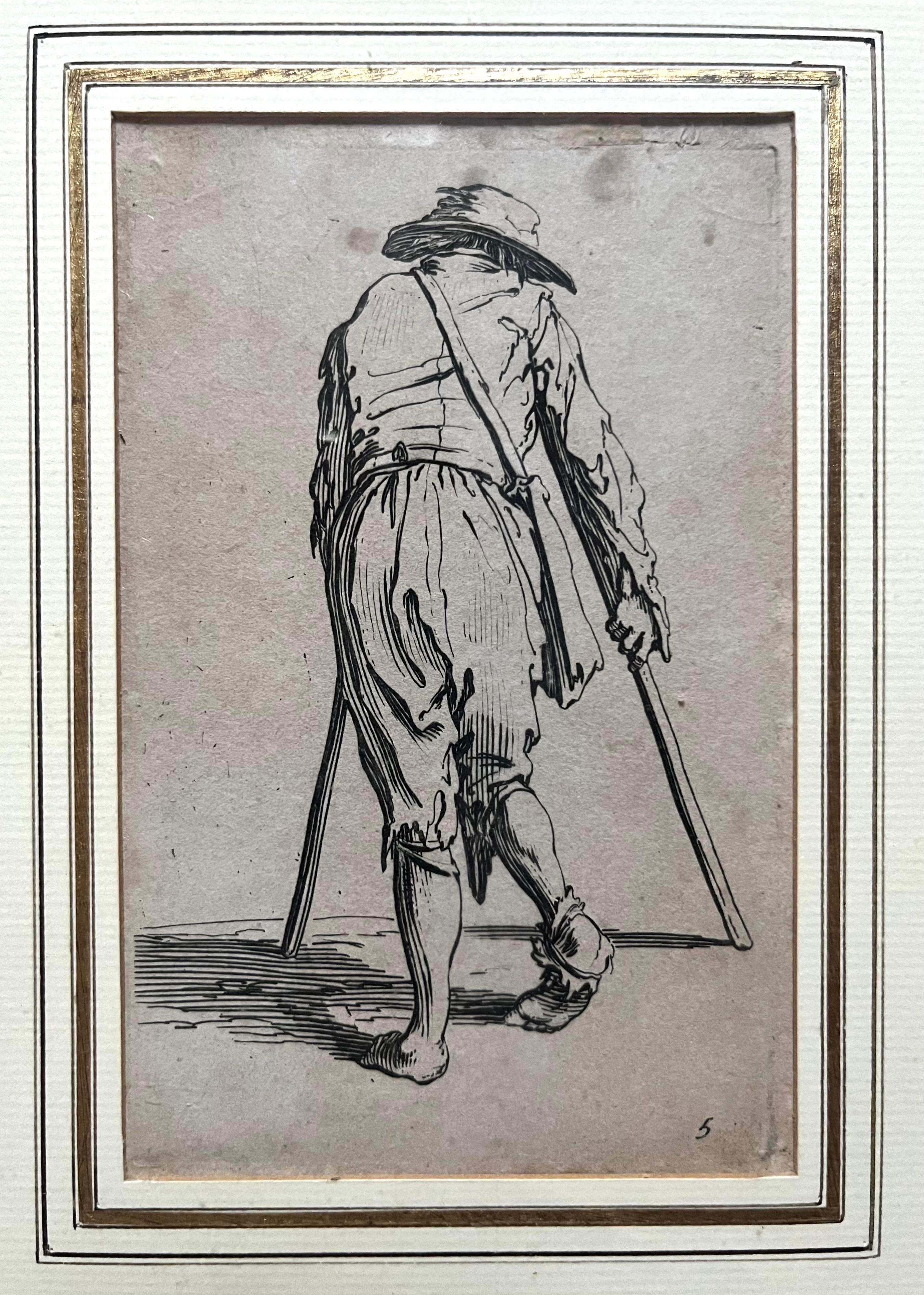 CALLOT – 6er-Set Gravuren Les Gueux – gerahmt – 17. Jacques CALLOT – Frankreich (Louis XIII.) im Angebot