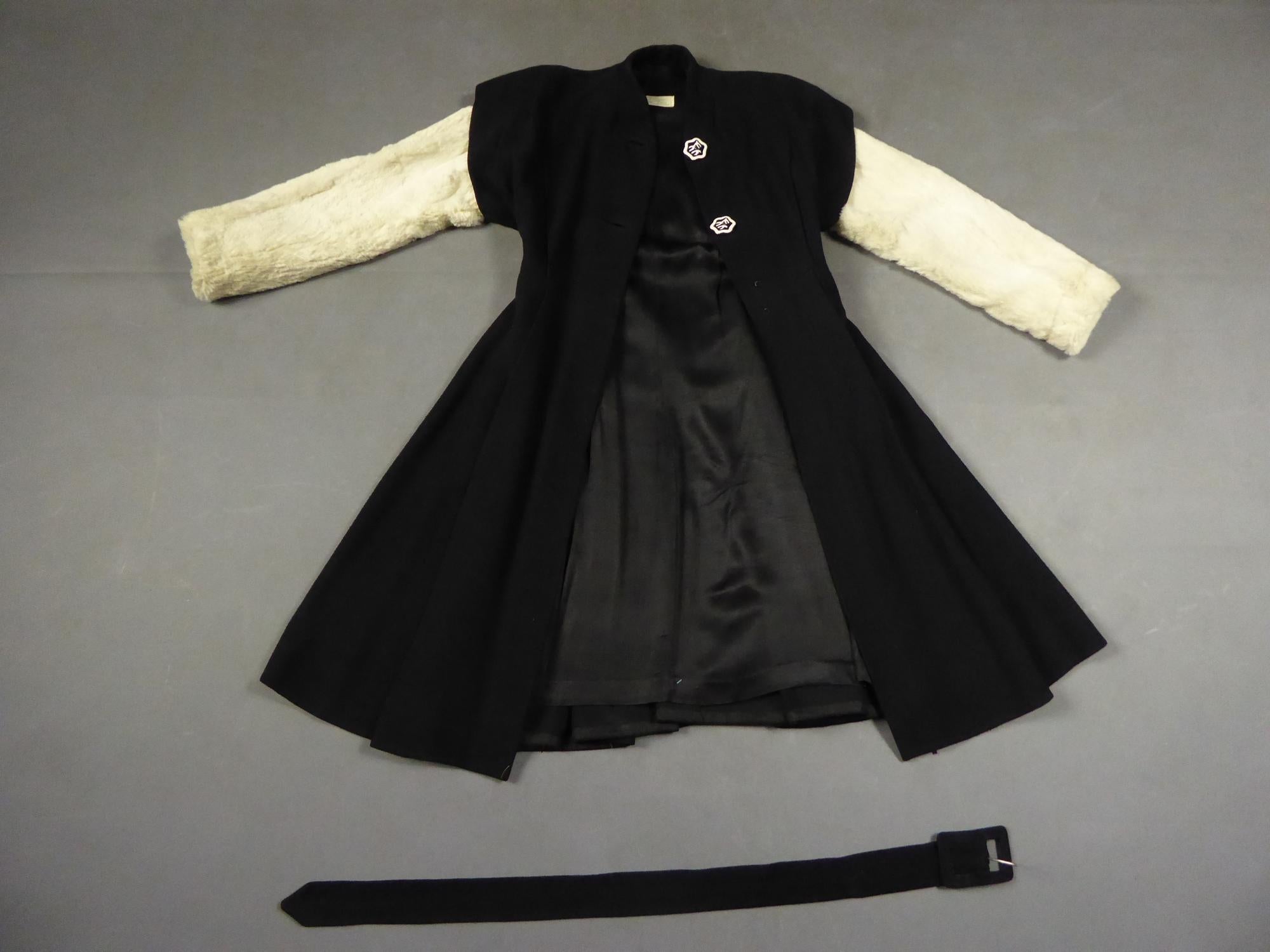 Black Callot Soeurs French Couture Coat Dress Circa 1934/1937