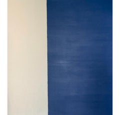 Exposed Painting, Paynes Grey/Cobalt, Oil on Canvas Painting by Callum Innes