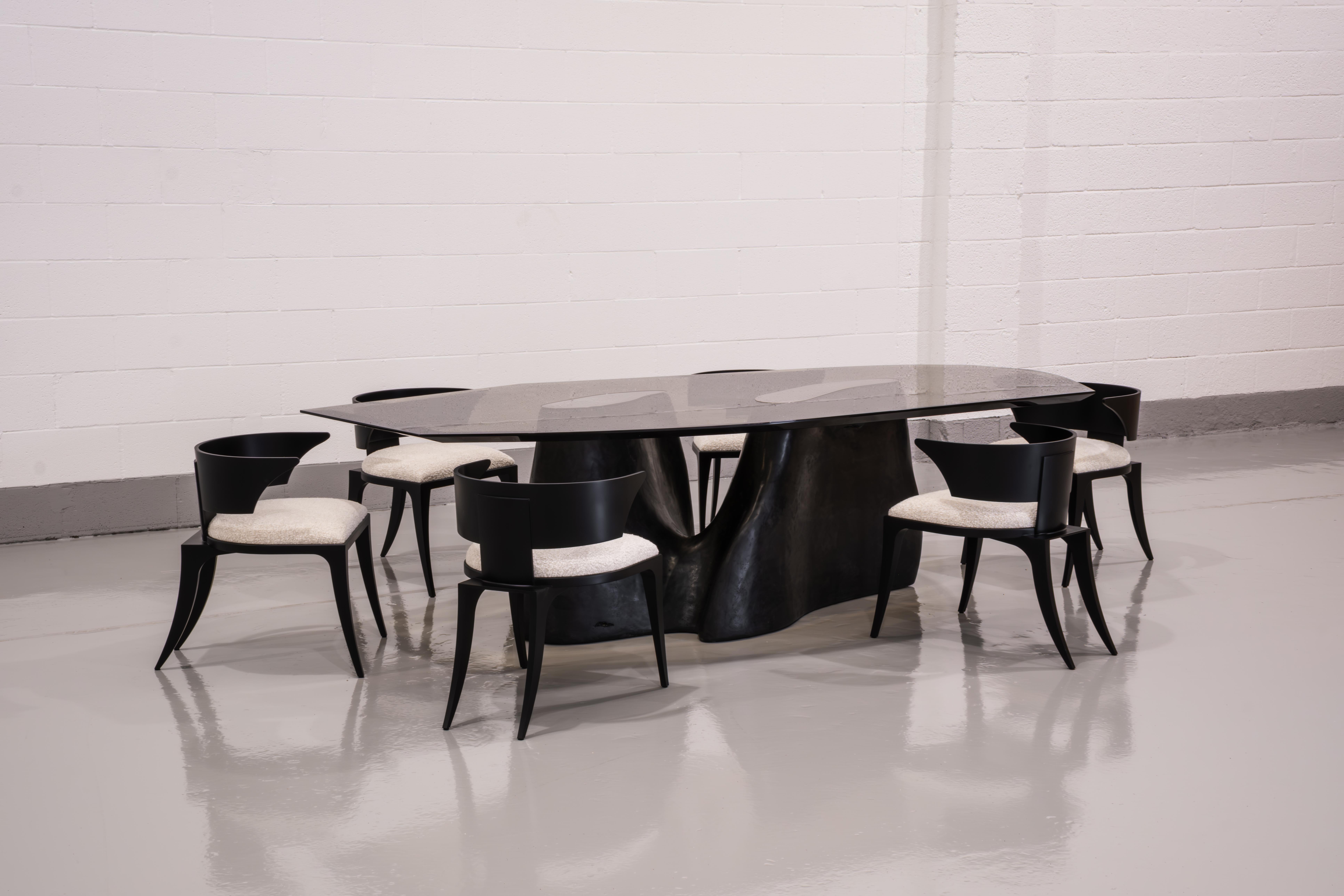 XXIe siècle et contemporain Table Callux en plâtre texturé et nickel antique par Three One Four Studio en vente
