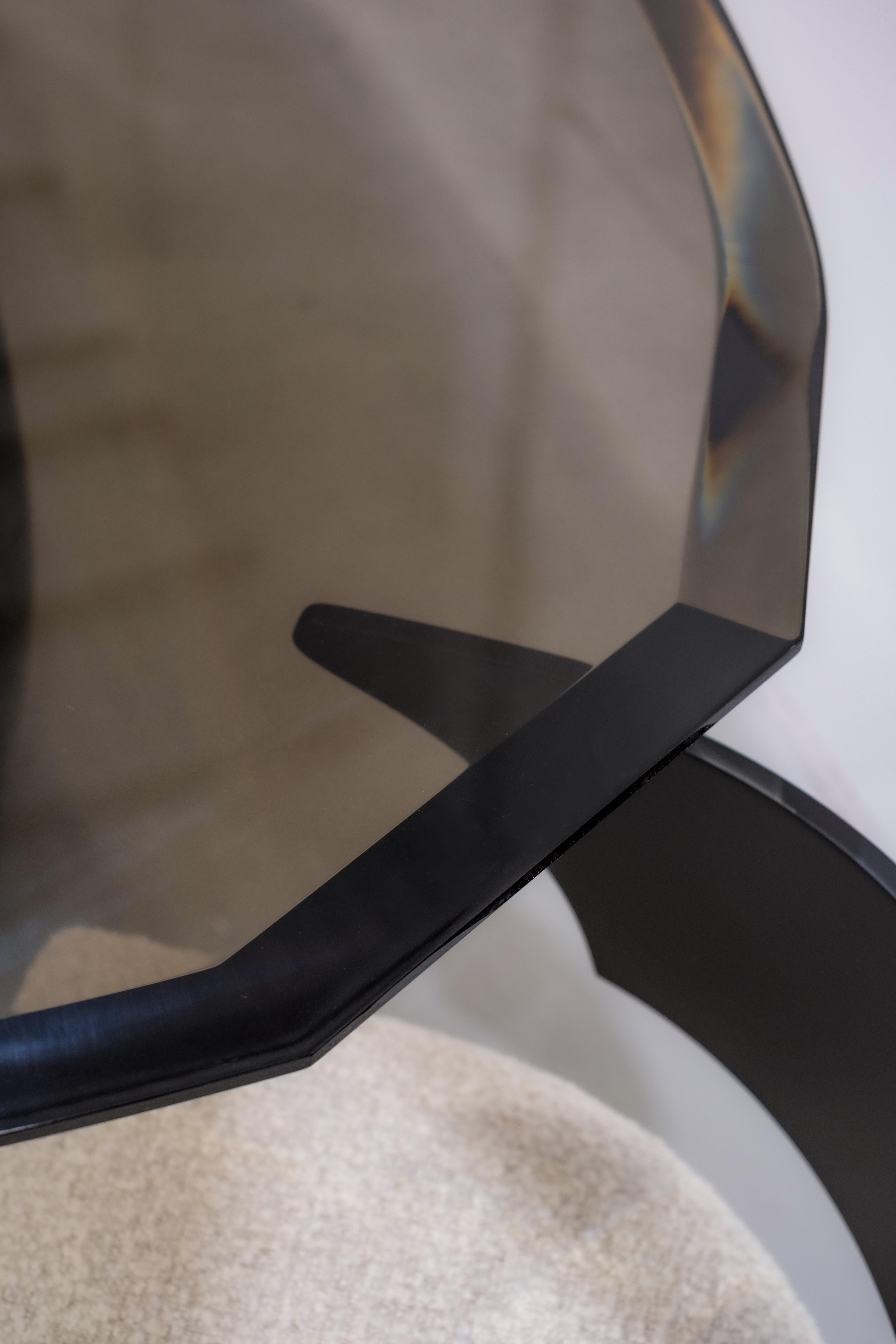 Table Callux en plâtre texturé et nickel antique par Three One Four Studio en vente 1