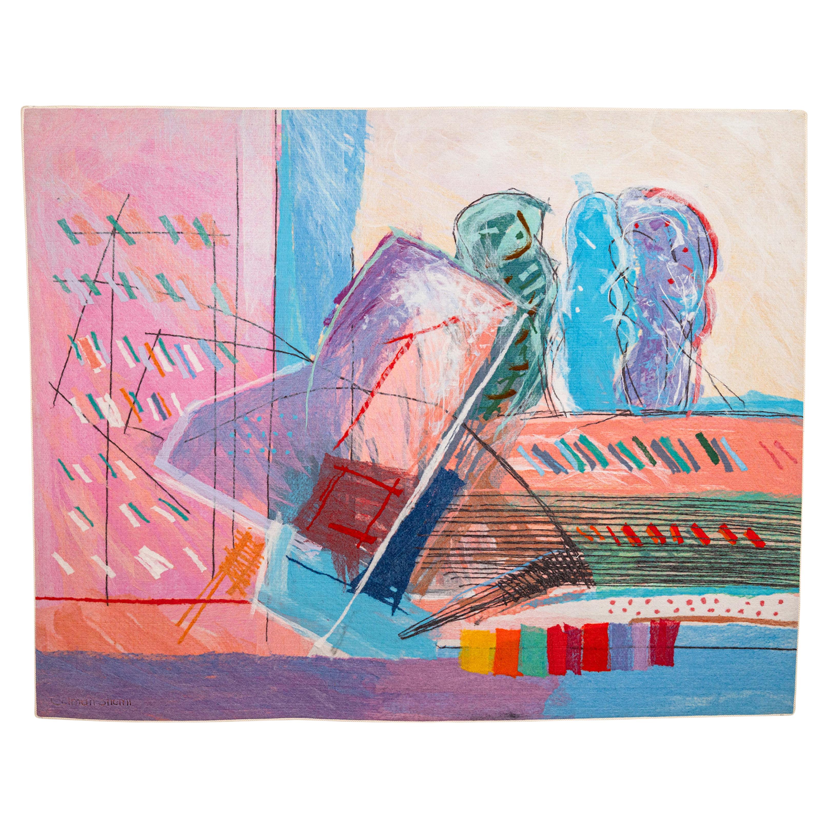 Calman Shemi Environmental Sculptures Signed Contemporary Modern Wall Tapestry