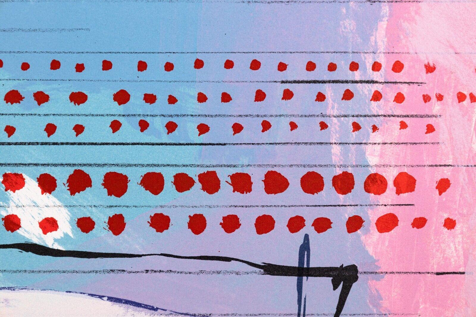 Calman Shemi Manuscrito 1989 Abstracto Moderno Litografía firmada 90/300 Enmarcada Papel en venta