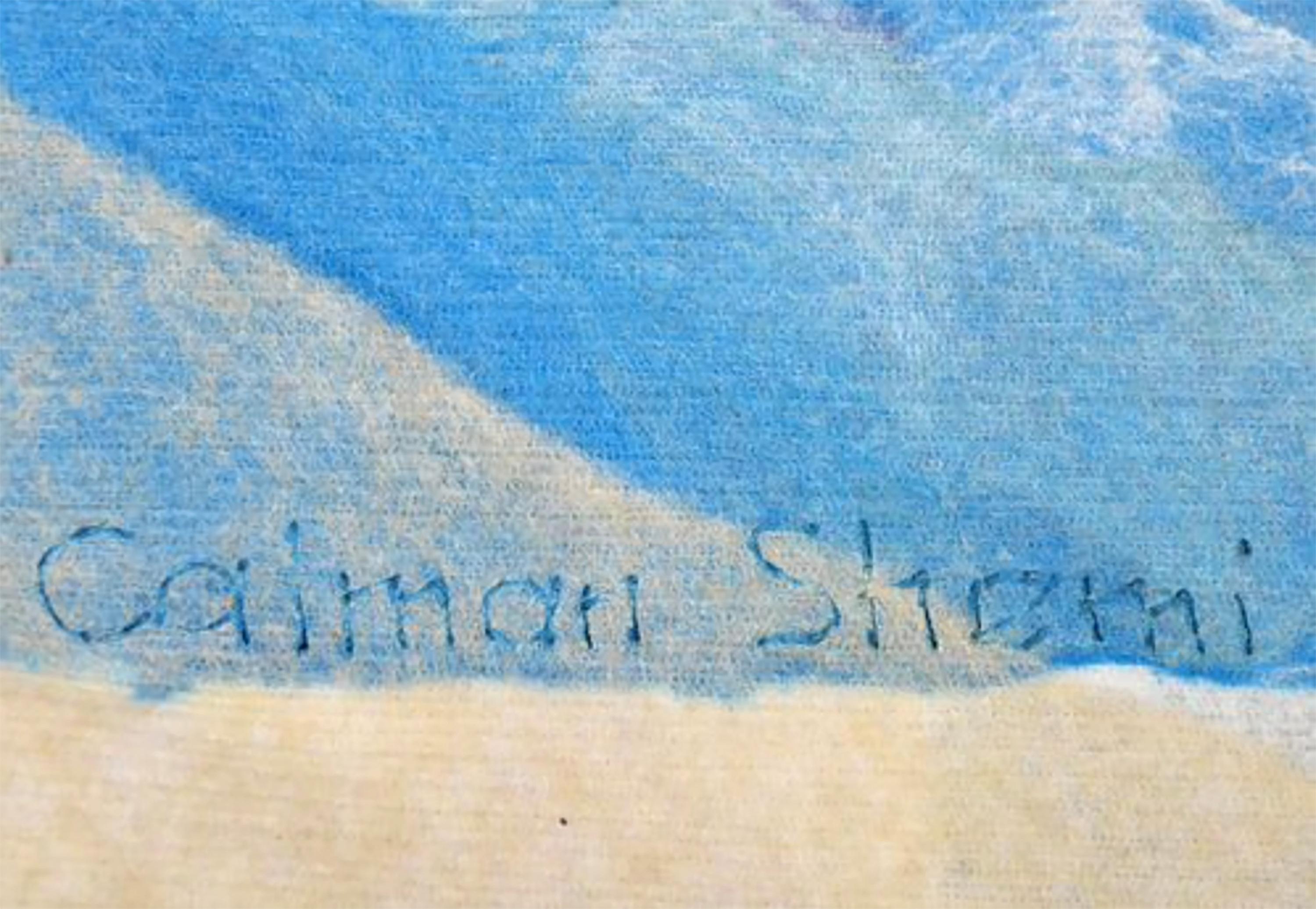Calman Shemi's “Soft” is a vibrant and expressive tapestry that showcases the artist's exceptional ability to blend color, texture, and form into a harmonious composition. Measuring 85 x 56.5 inches (215.9 x 143.5 cm), this large-scale work of