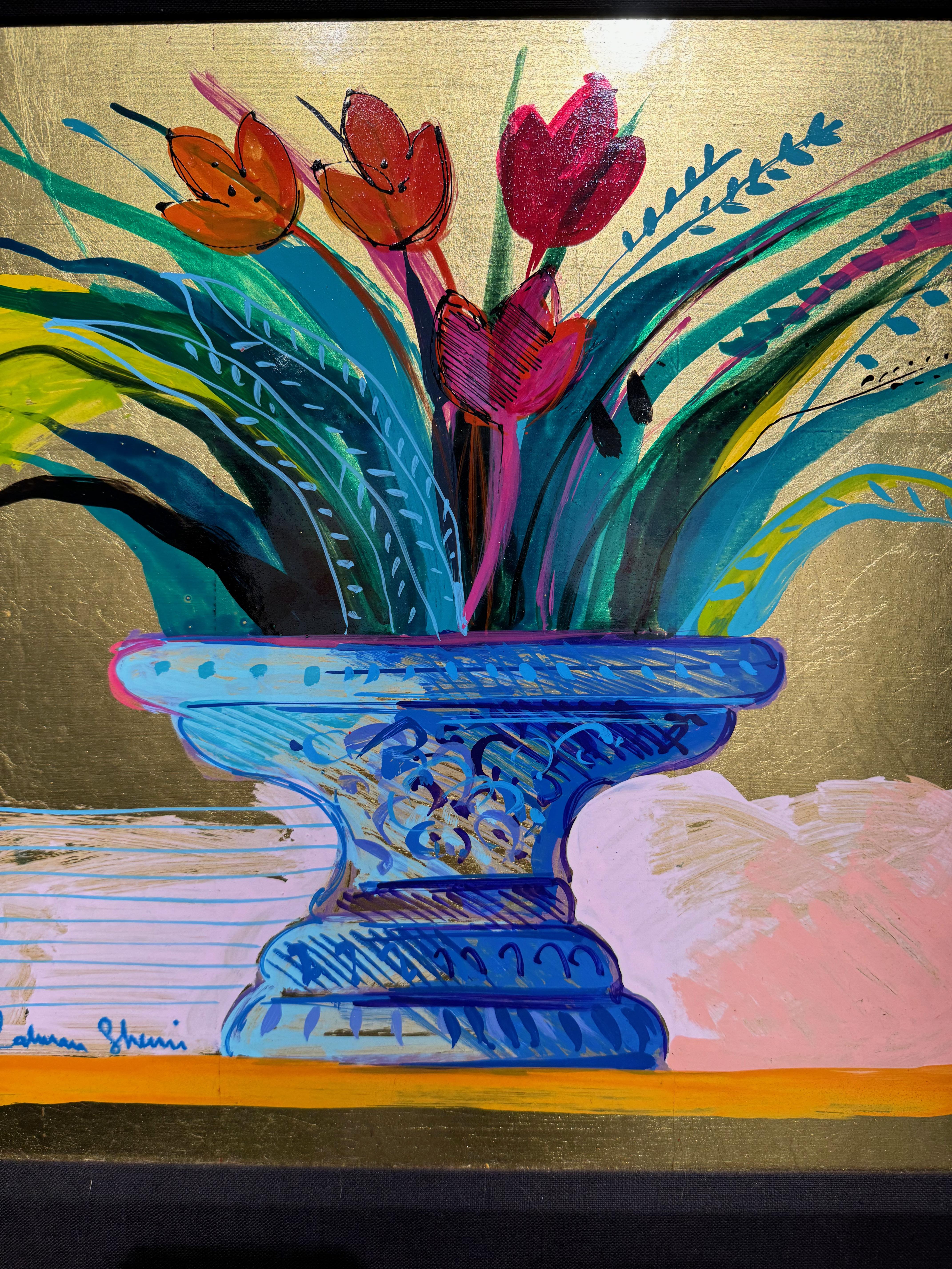 Ventanas con flores Pintura de bodegón - Painting de Calman Shemi