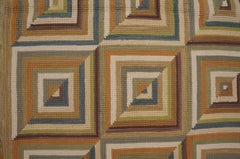 Calming Colorful Special Geometric Pattern Contemporary American Hooked Rug