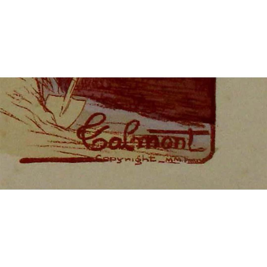 Affiche d'aviation originale de Calmont datant de 1910 intitulée L'atterrissage au couvent en vente 2