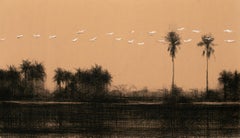 10/02/2023, 19.12 h by Calo Carratalá - Senegal landscape painting, Africa, wood