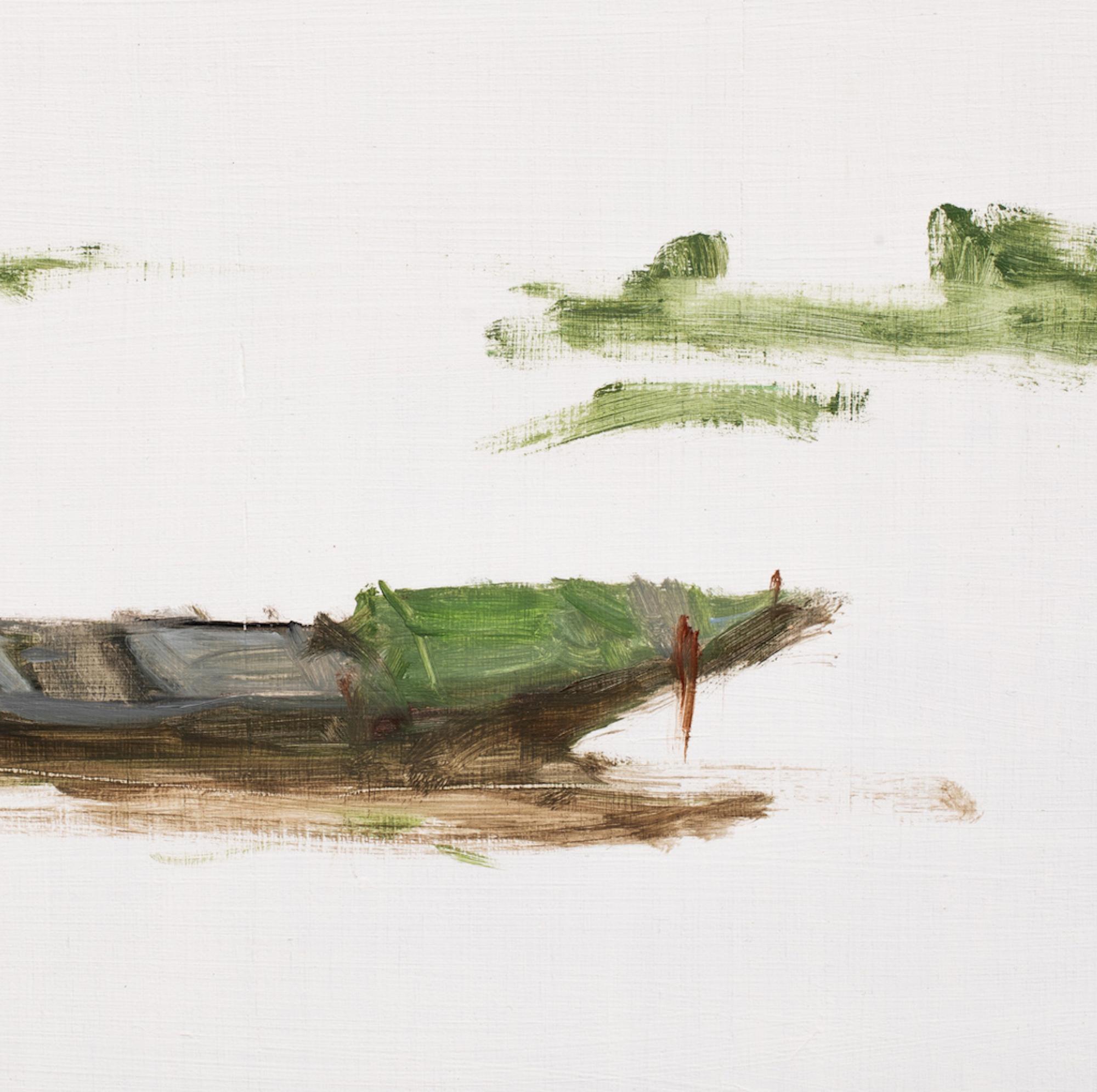 21/01/2023, 12.20h da Calo Carratalá - Piccolo dipinto di paesaggio acquatico, Senegal, barca in vendita 4