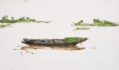 21/01/2023, 12.20h par Calo Carratalá - Petite peinture de paysage aquatique, Sénégal, bateau