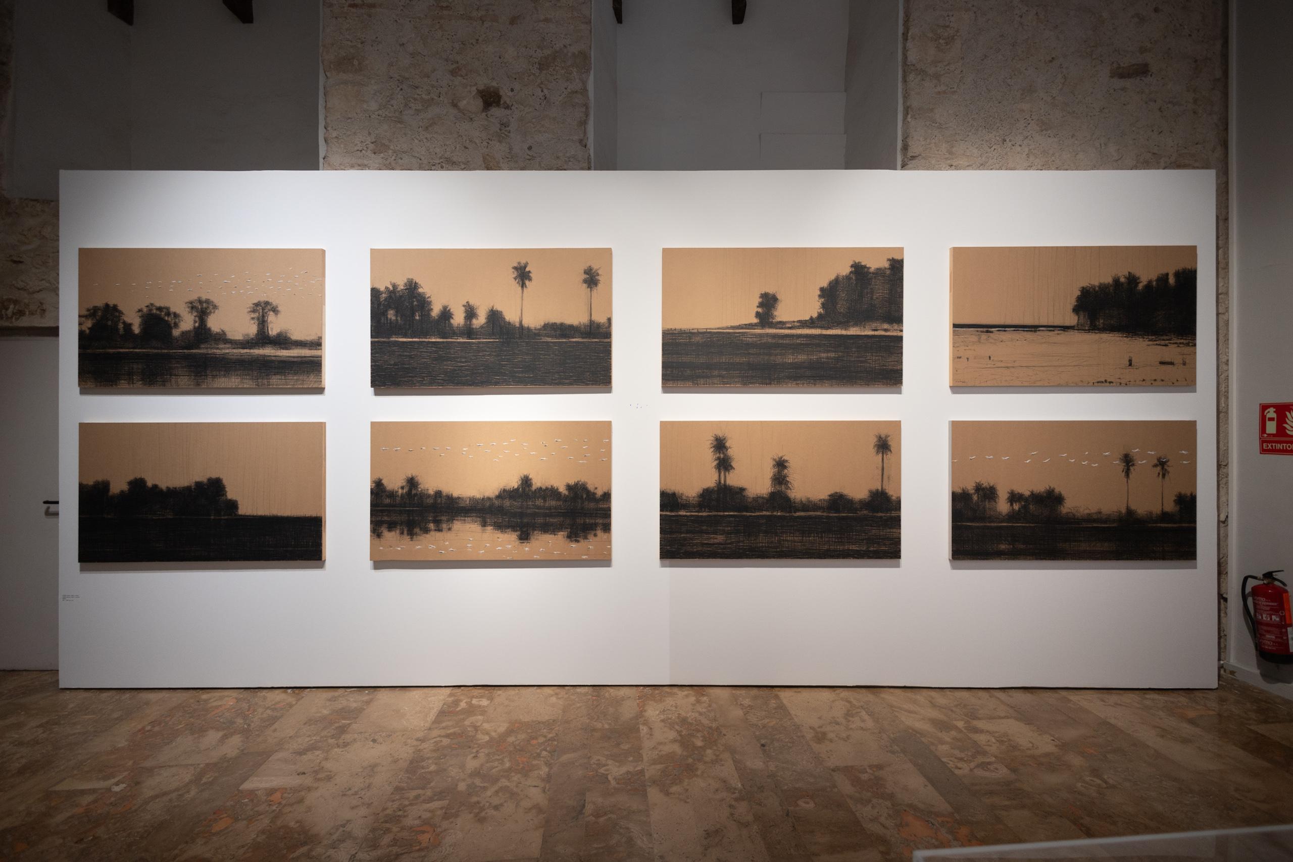 9/02/2023, 15.56 h by Calo Carratalá - Senegal landscape painting, Africa, wood im Angebot 2