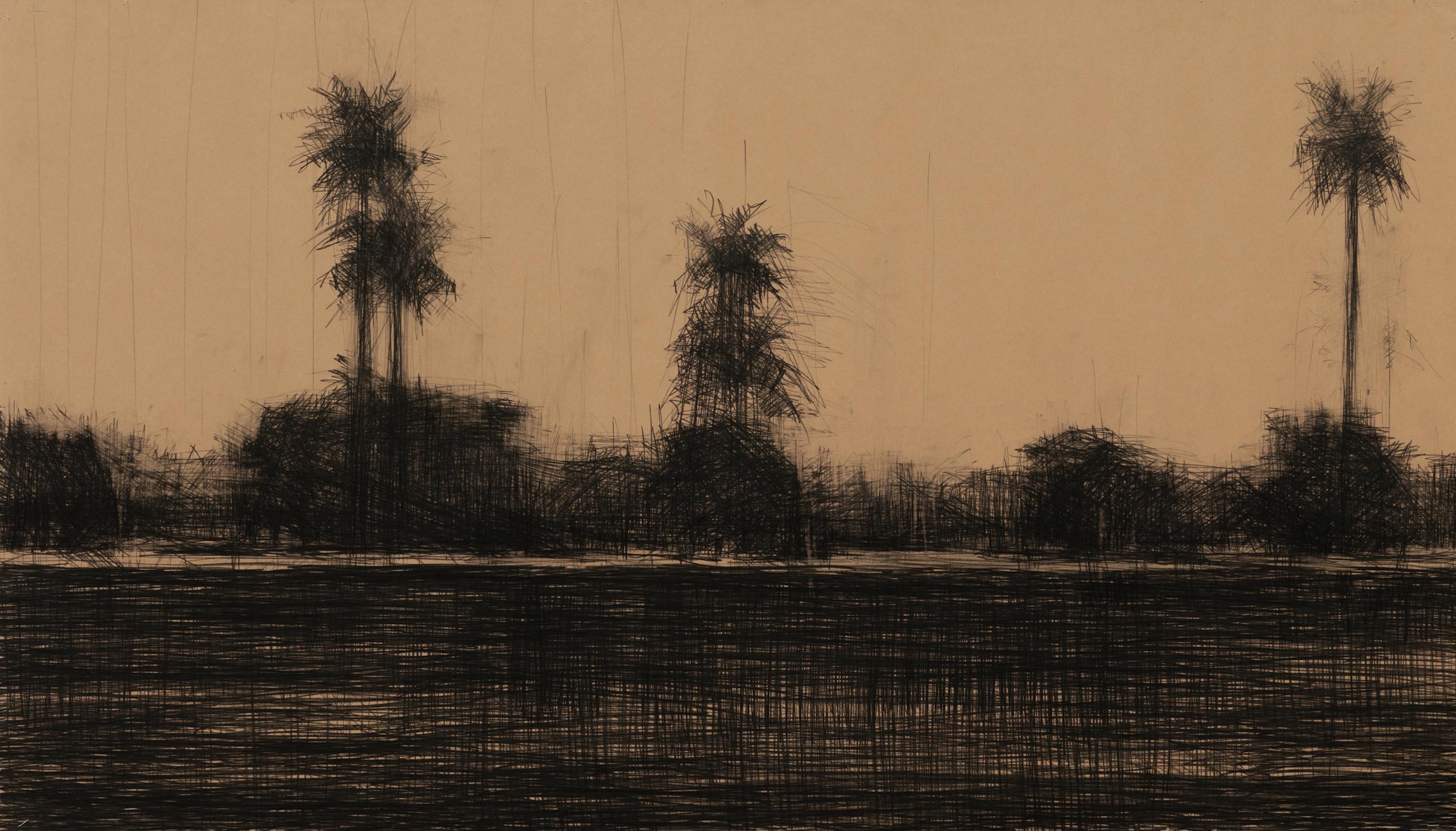 9/02/2023, 15.56 h by Calo Carratalá - Senegal landscape painting, Africa, wood