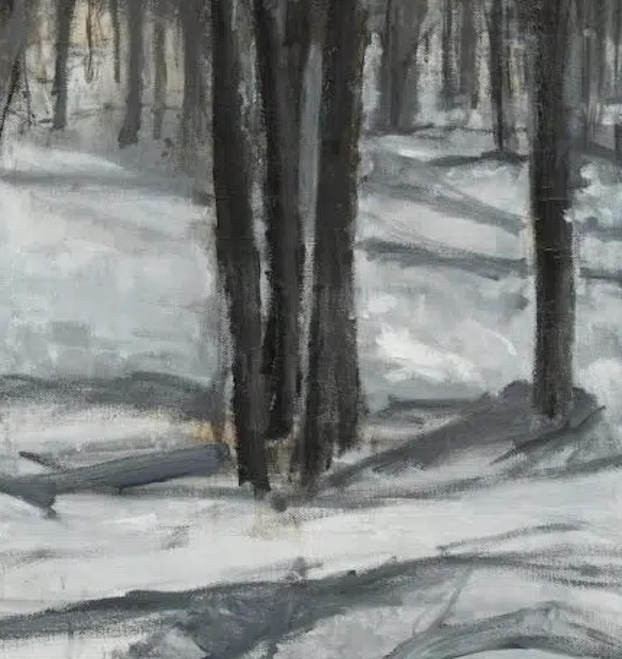 Alpenwälder N1 von Calo Carratalá - Landschaftsmalerei, Berg, Schnee, Winter im Angebot 2