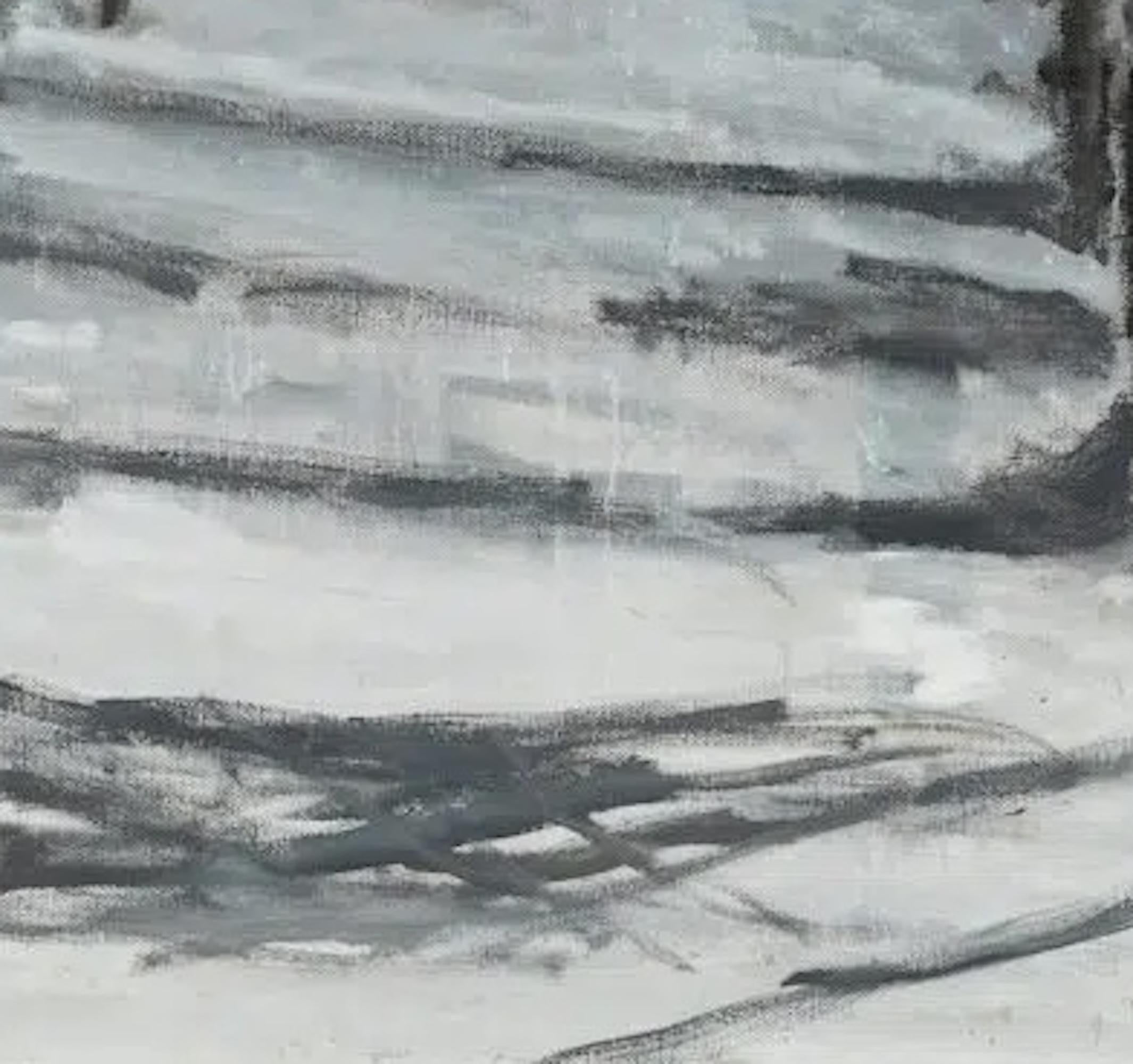 Alpenwälder N1 von Calo Carratalá - Landschaftsmalerei, Berg, Schnee, Winter im Angebot 4