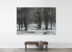 Alpine forests N1 by Calo Carratalá - Landscape painting, mountain, snow, winter