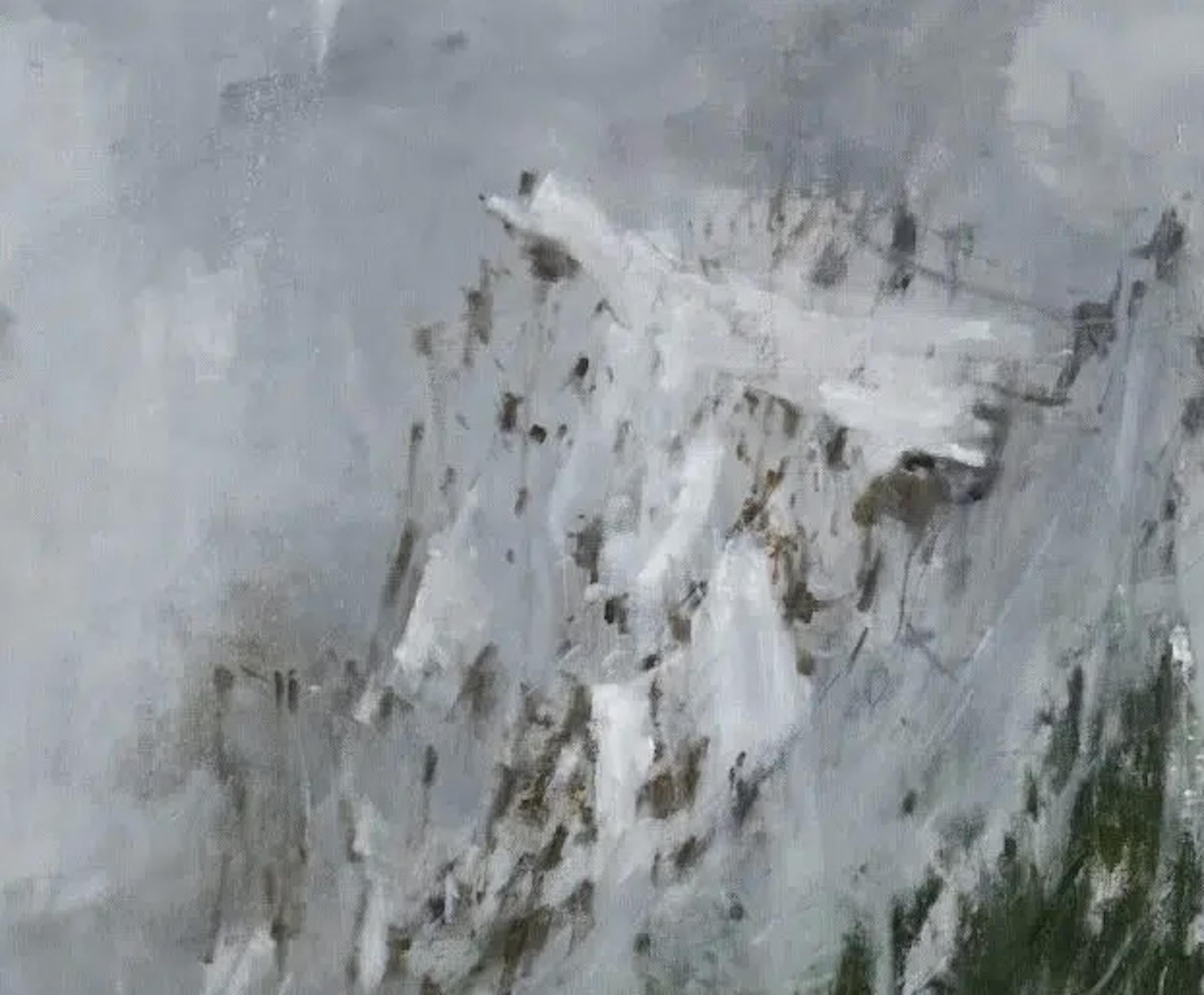 Baqueira by C. Carratalá - cuadro grande, paisaje de montaña, nieve - Painting de Calo Carratalá