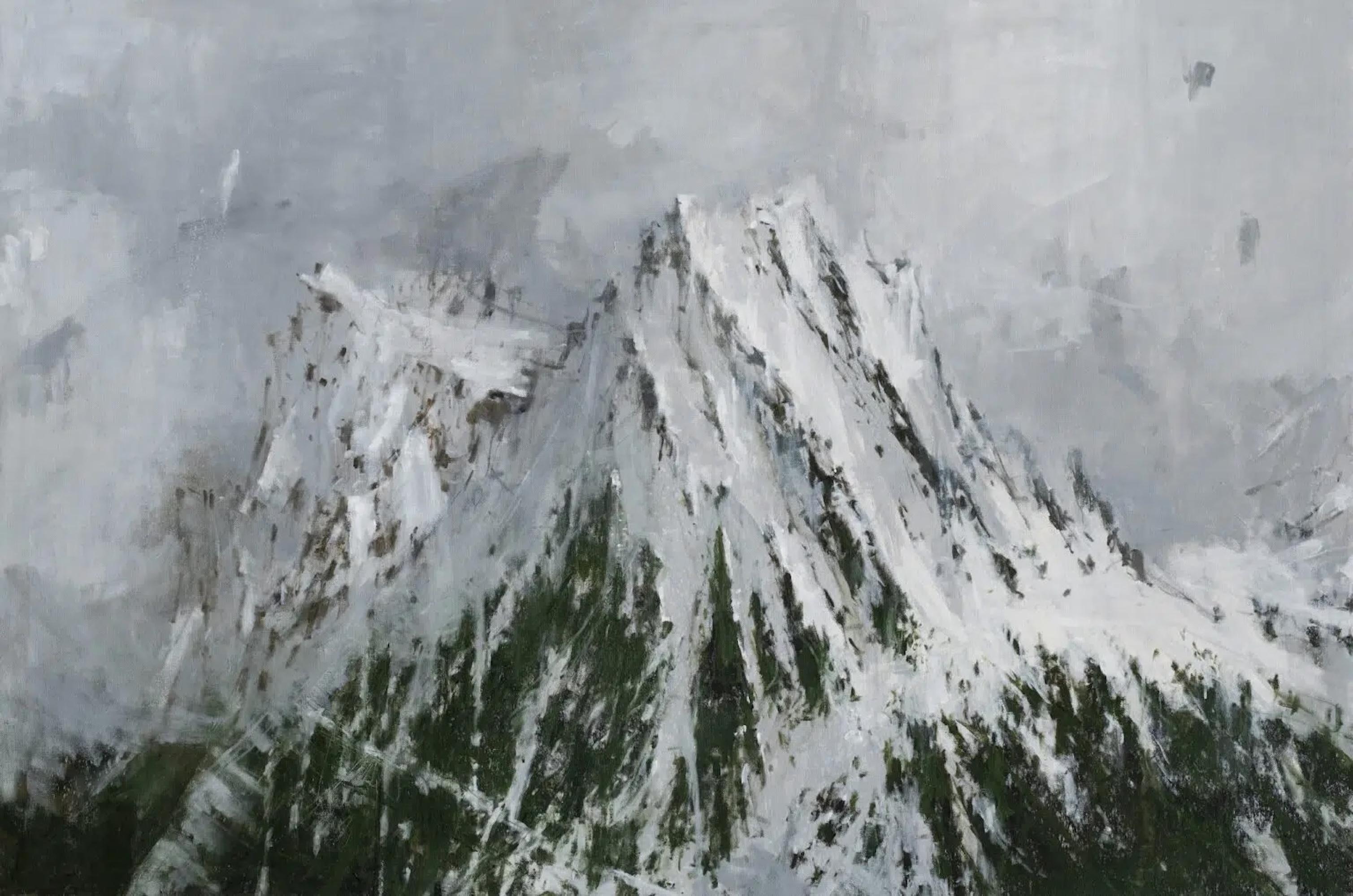 Baqueira von C. Carratalá - großes Gemälde, Berglandschaft, Schnee