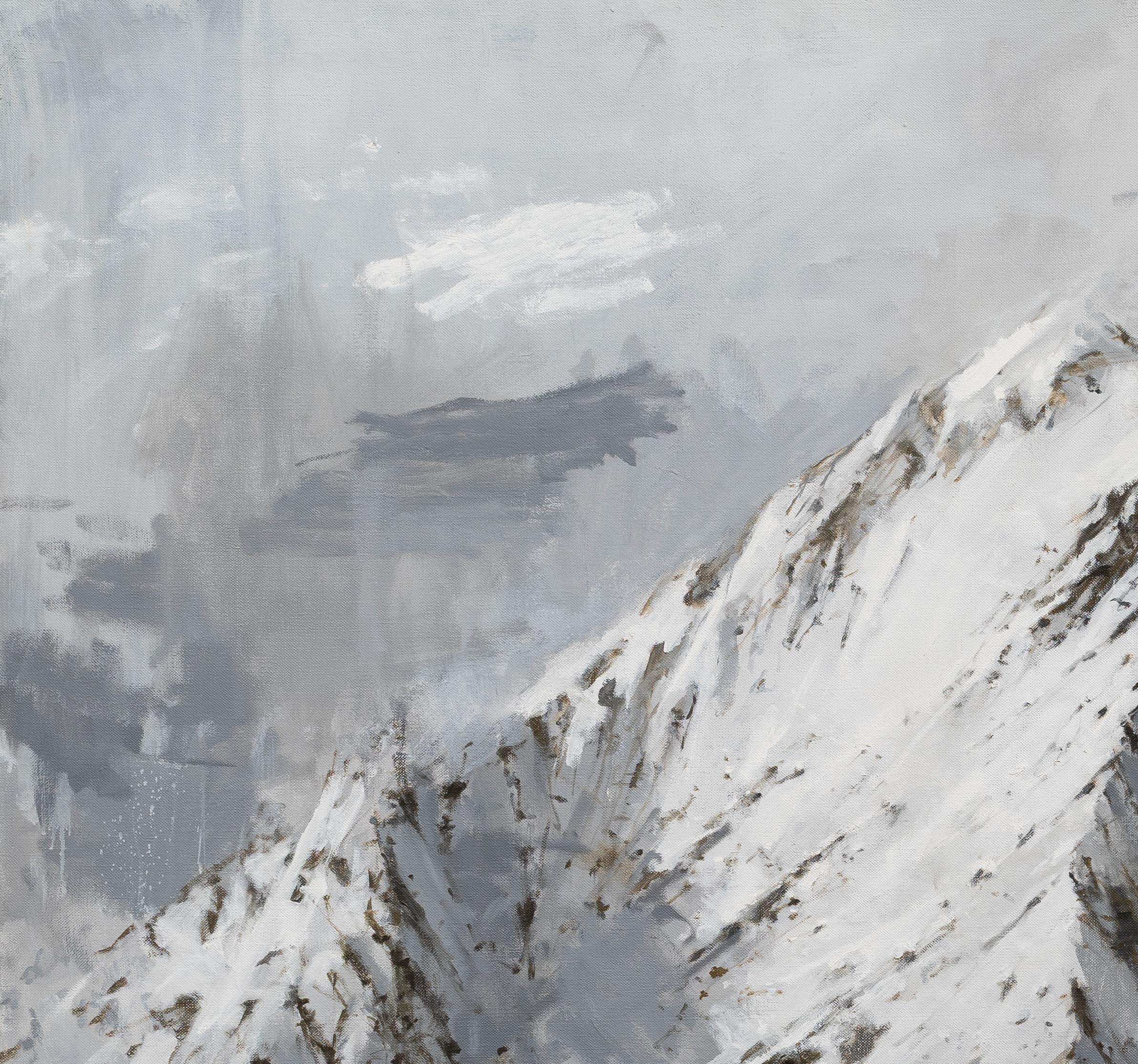 Benasque 2 by C. Carratalá - large painting, mountain landscape, snow im Angebot 2