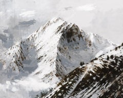 Benasque 2 di C. Carratalá - Quadro di grandi dimensioni, paesaggio montano innevato