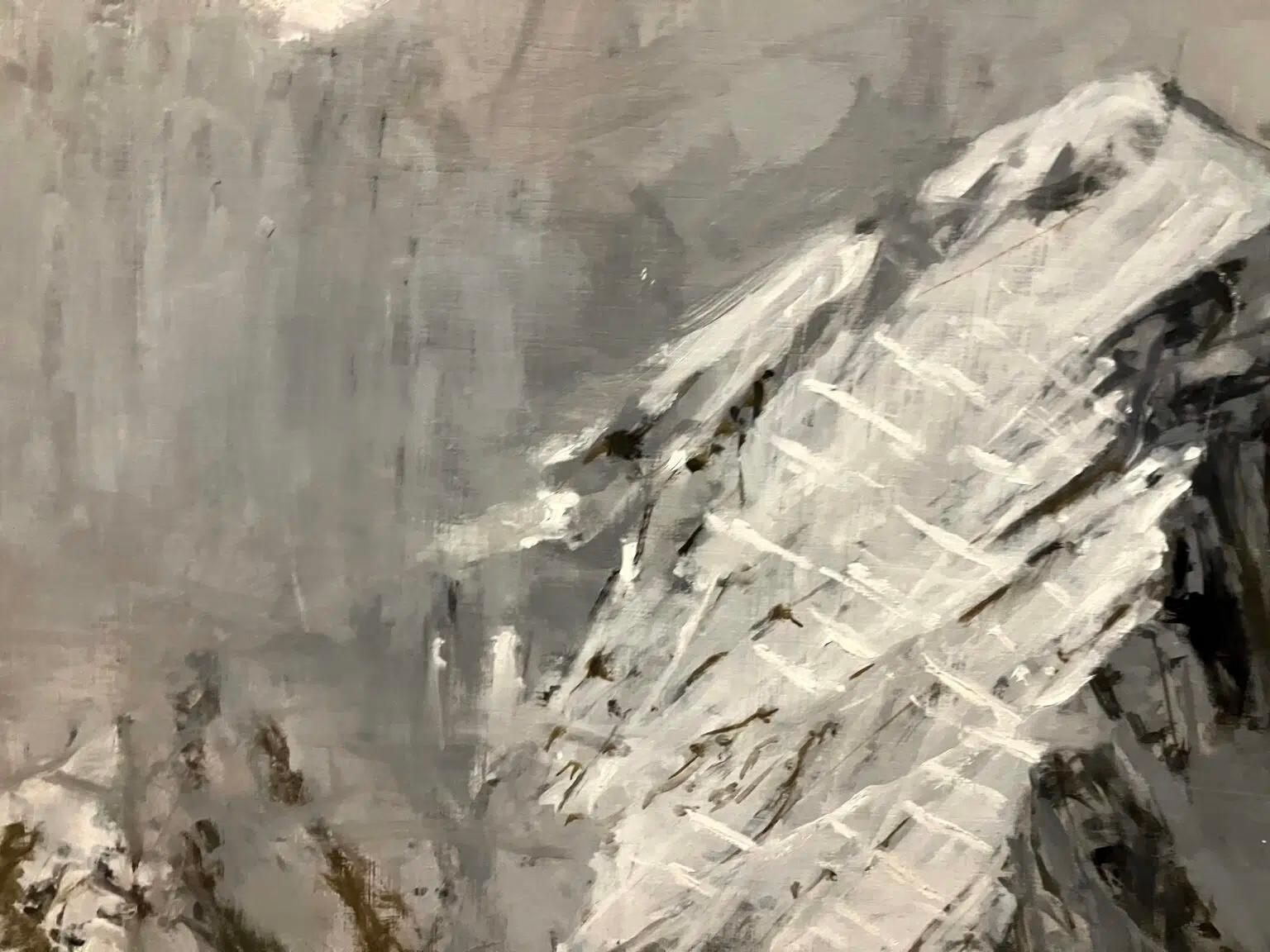 Benasque 3 bis by C. Carratalá - Landscape painting, mountain, snow, winter im Angebot 2