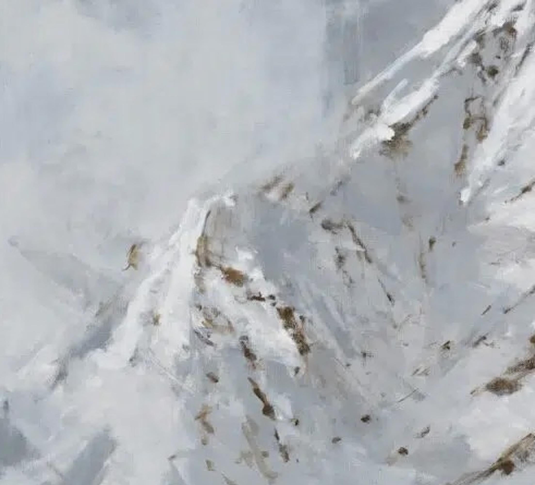 Benasque 3 von C. Carratalá - großes Gemälde, Berglandschaft, Schnee (Zeitgenössisch), Painting, von Calo Carratalá