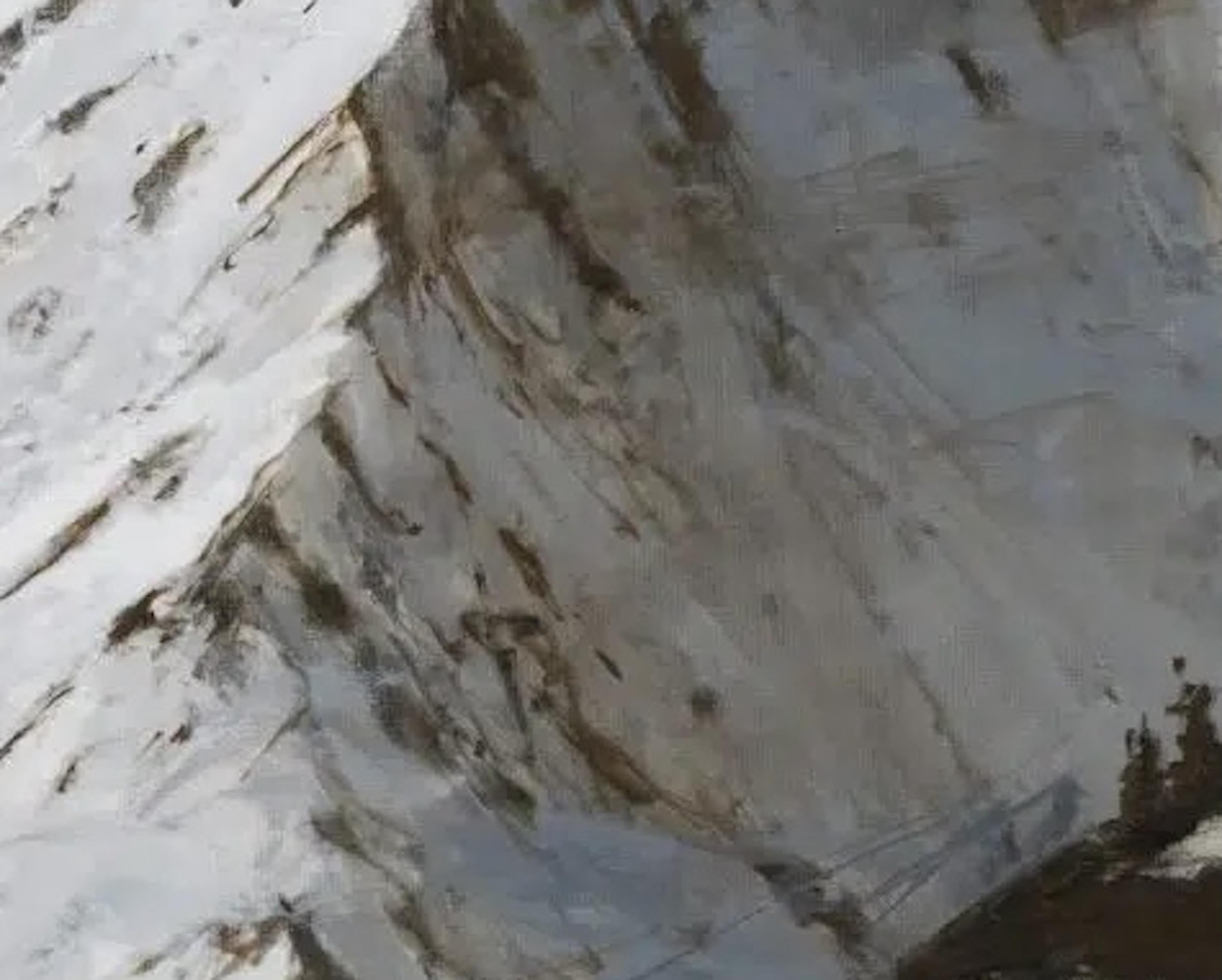 Benasque 3 von C. Carratalá - großes Gemälde, Berglandschaft, Schnee im Angebot 1