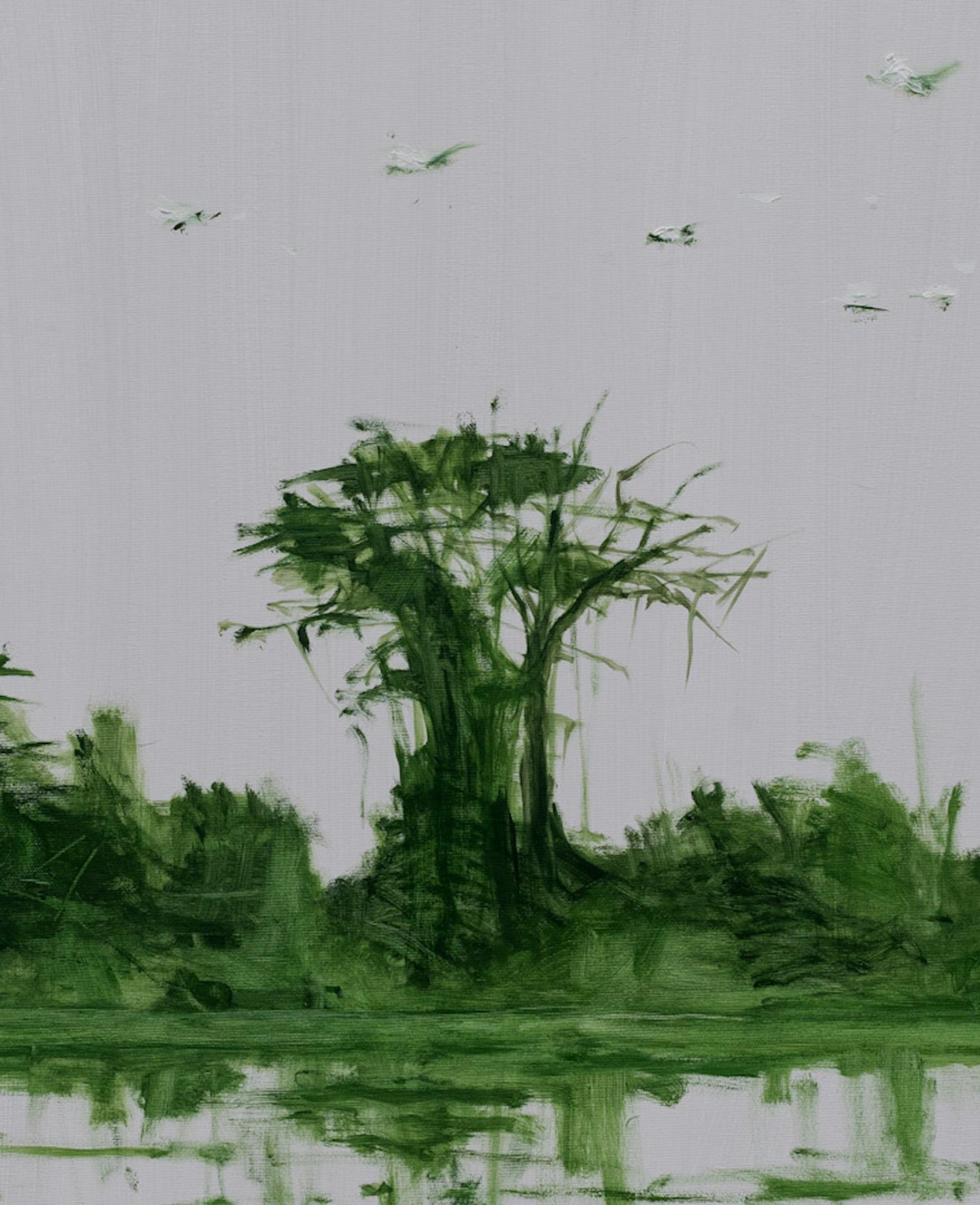 Bolong 1 on the Casamance River by Calo Carratalá - Waterscape painting, Senegal im Angebot 4