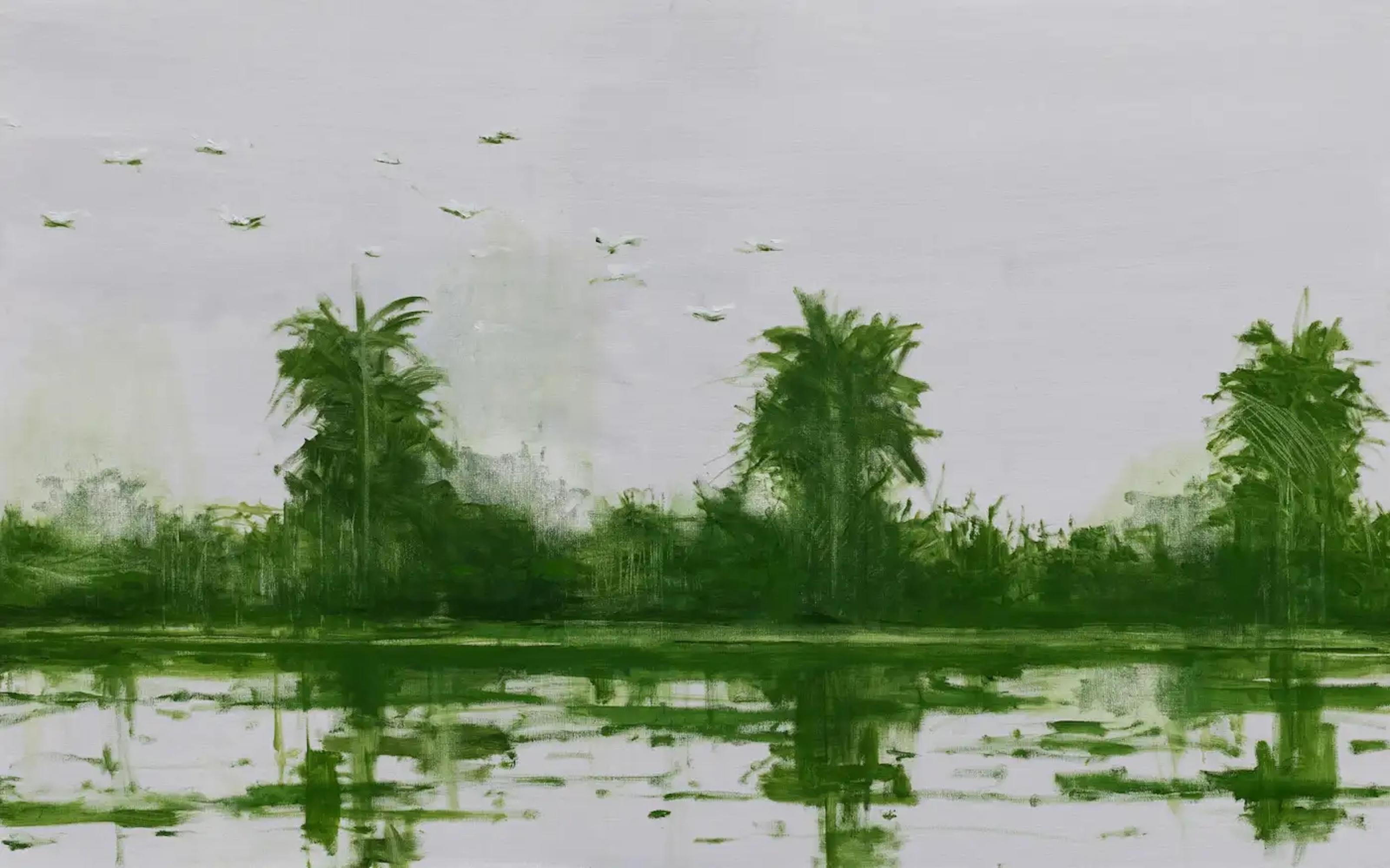 Bolong 2 sur le fleuve Casamance par Calo Carratalá - Aquarelle, Sénégal