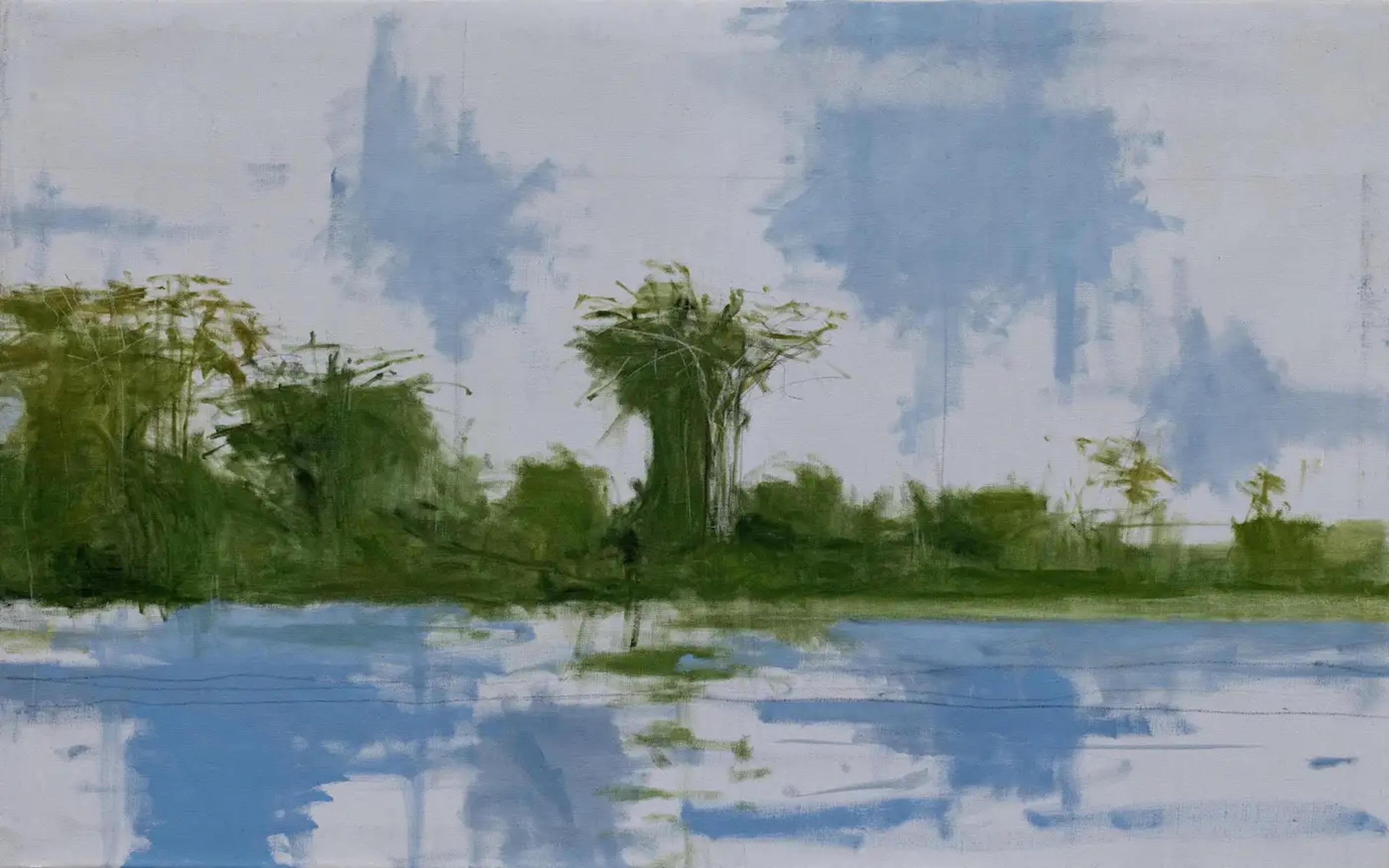 Bolong 3 am Casamance-Fluss von Calo Carratalá - Wasserlandschaftsmalerei, Senegal