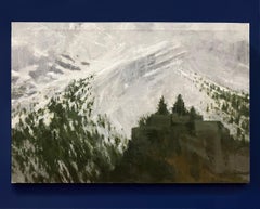 Canfranc von C. Carratalá - Großformatiges Gemälde, Berglandschaft, Schnee