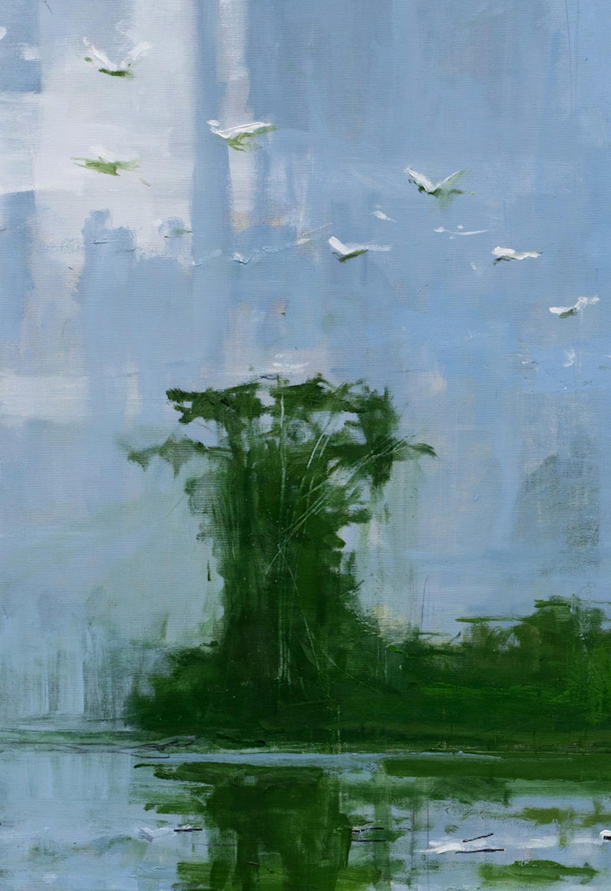 Fiume Casamance 1 di Calo Carratalá - Quadro d'acqua, Senegal, Africa, palma in vendita 2