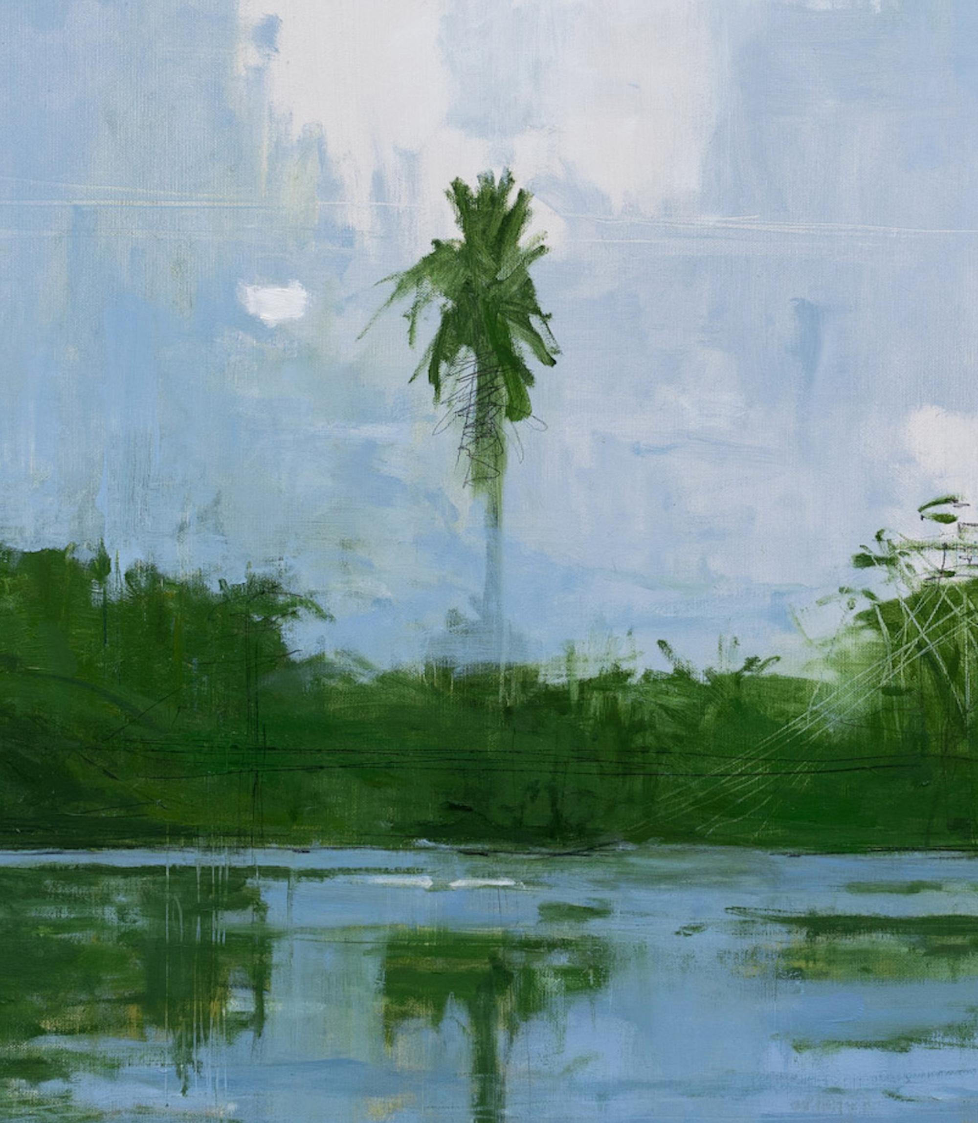Fiume Casamance 2 di Calo Carratalá - Quadro d'acqua, Senegal, Africa, palma in vendita 2