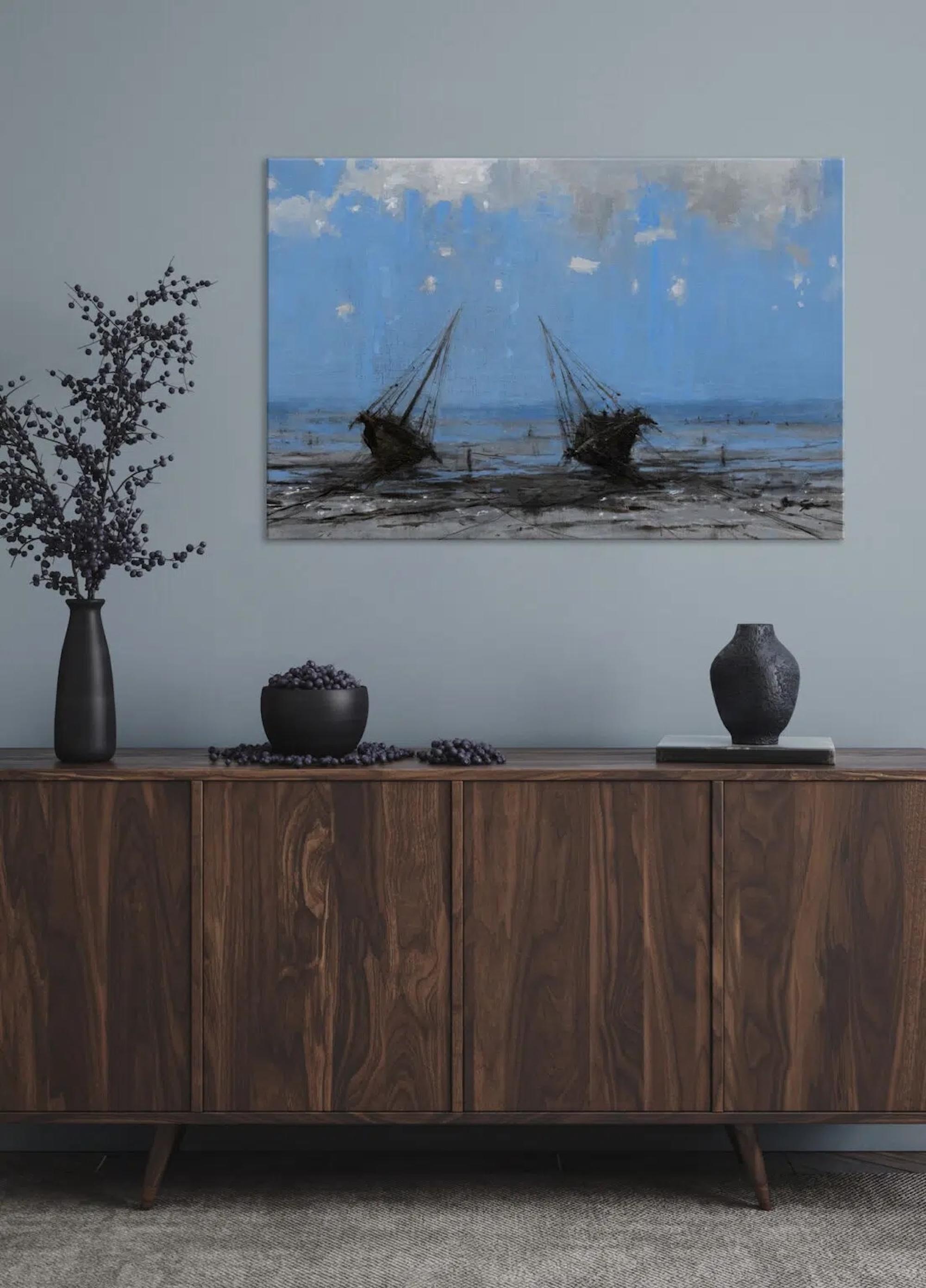 Alles bewegt sich auf sein Ende zu I von Calo Carratalá - Landschaftsmalerei im Angebot 6