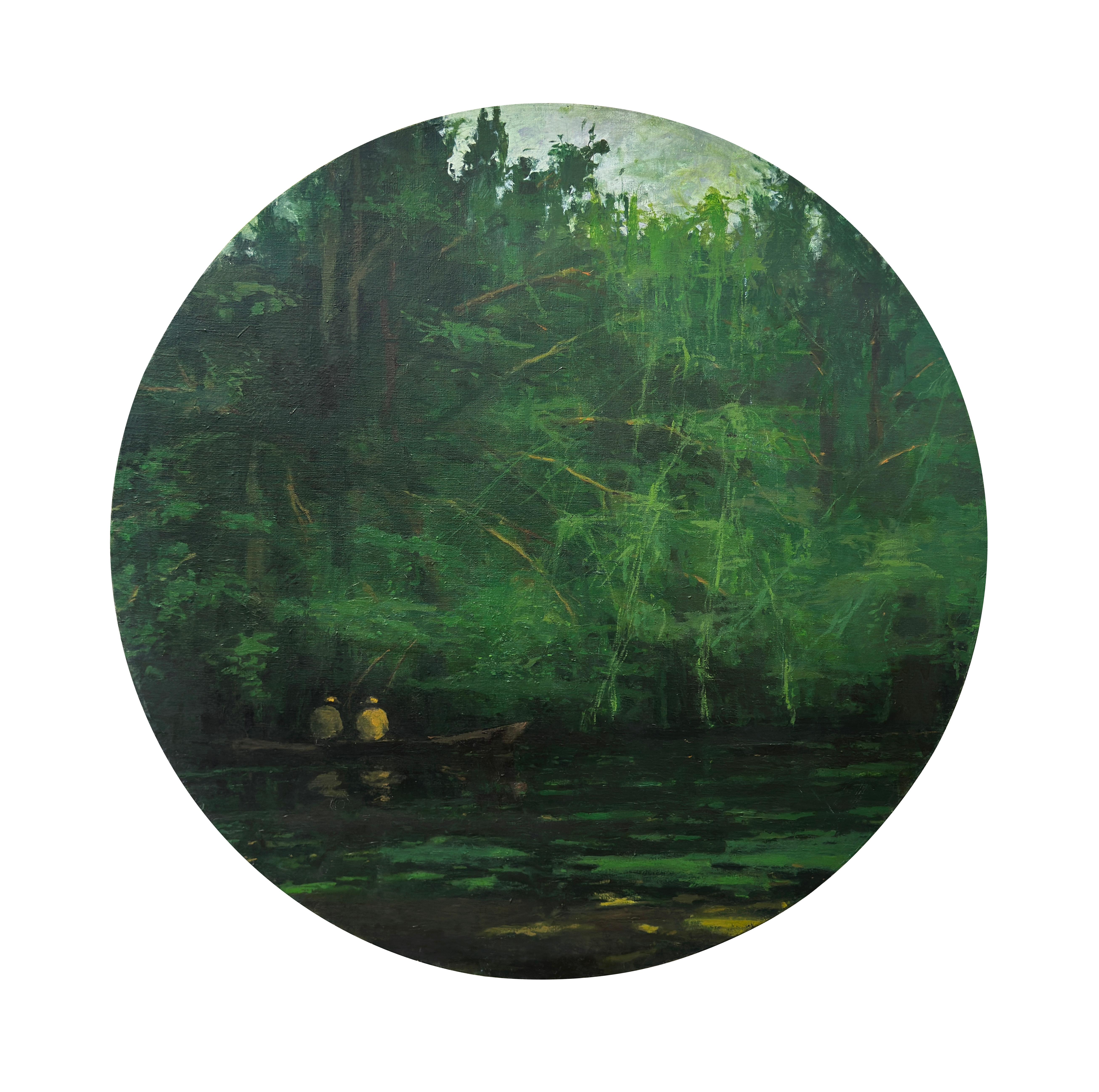 La pêche dans la rivière Itaya - Contemporain Painting par Calo Carratalá