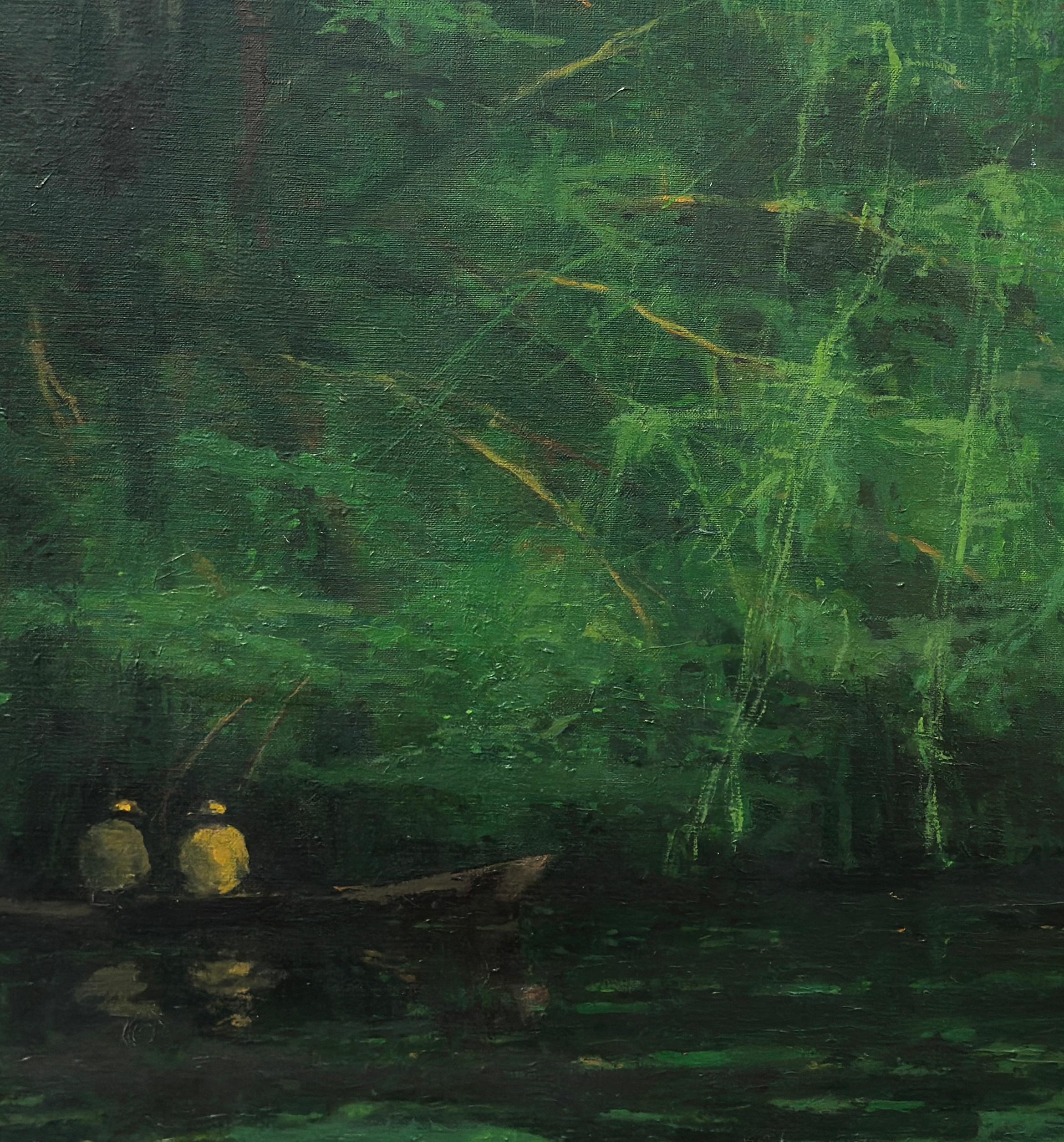 Jungling in the Itaya River est une peinture de l'artiste contemporain espagnol Calo Carratalá, issue de la série 