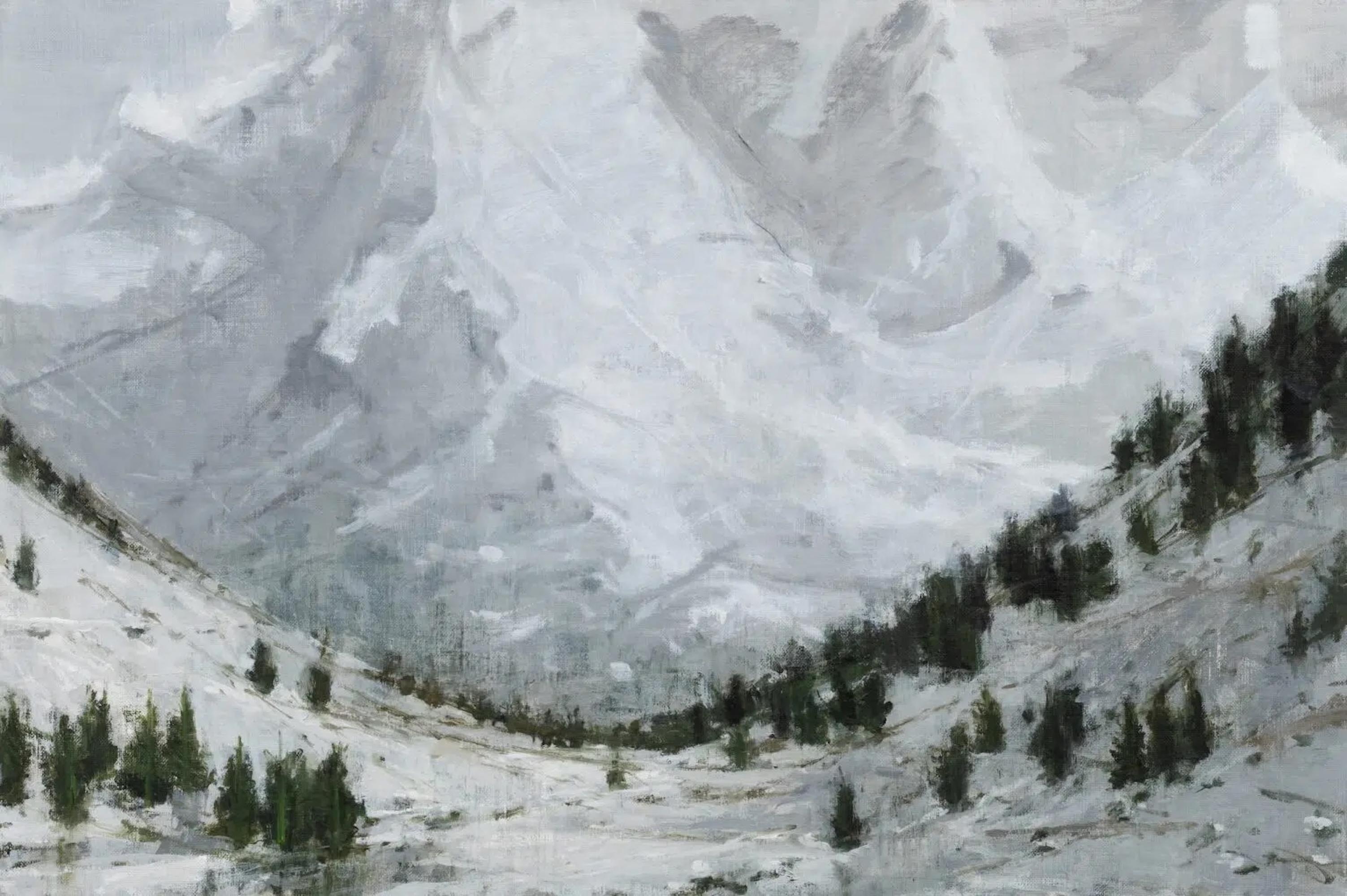 Great St Bernard N10 by Calo Carratalá - Mountain Landscape Painting, Alps