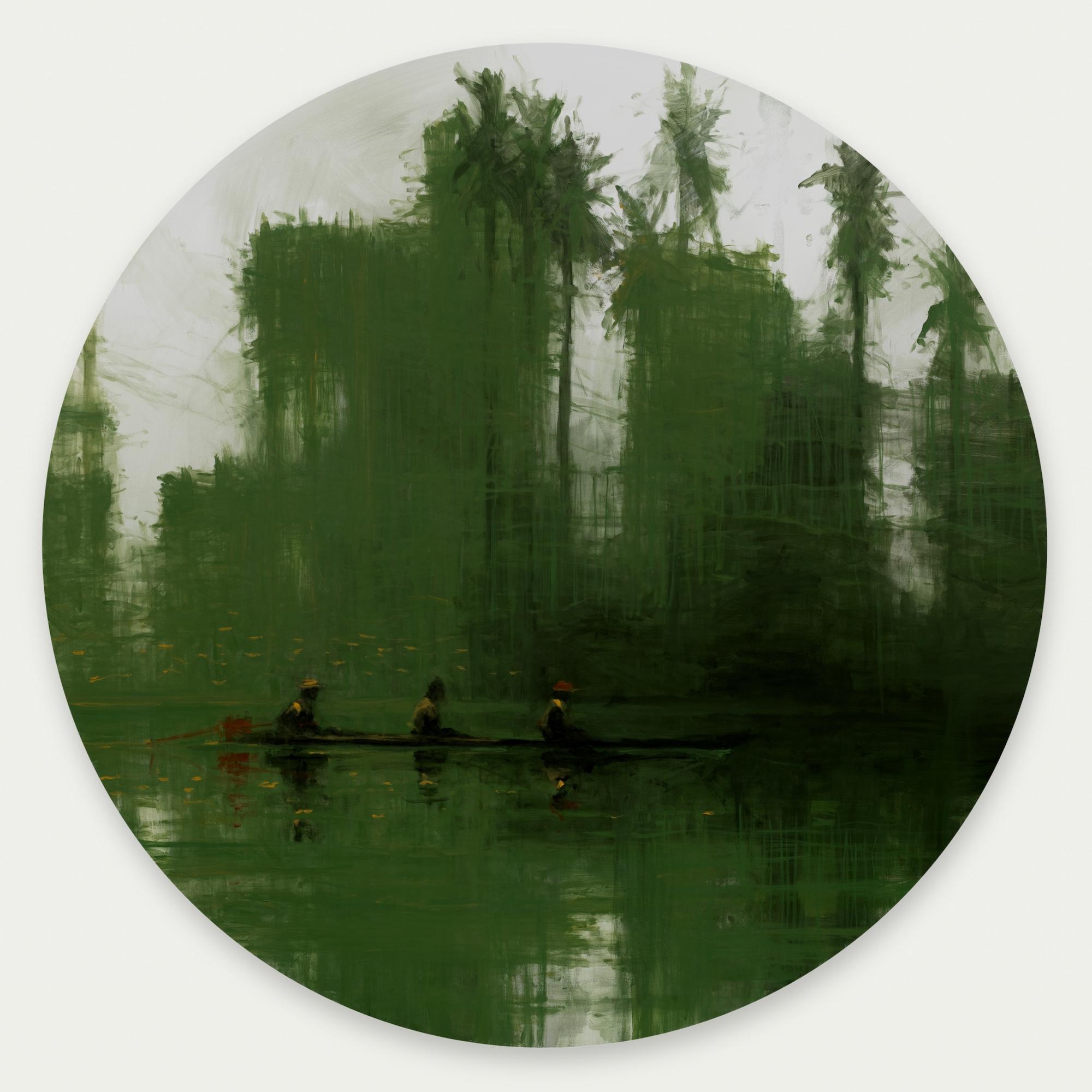 Greene & Greene Jungles N8 par Calo Carratalá - Tondo peinture, paysage, bateau, arbre