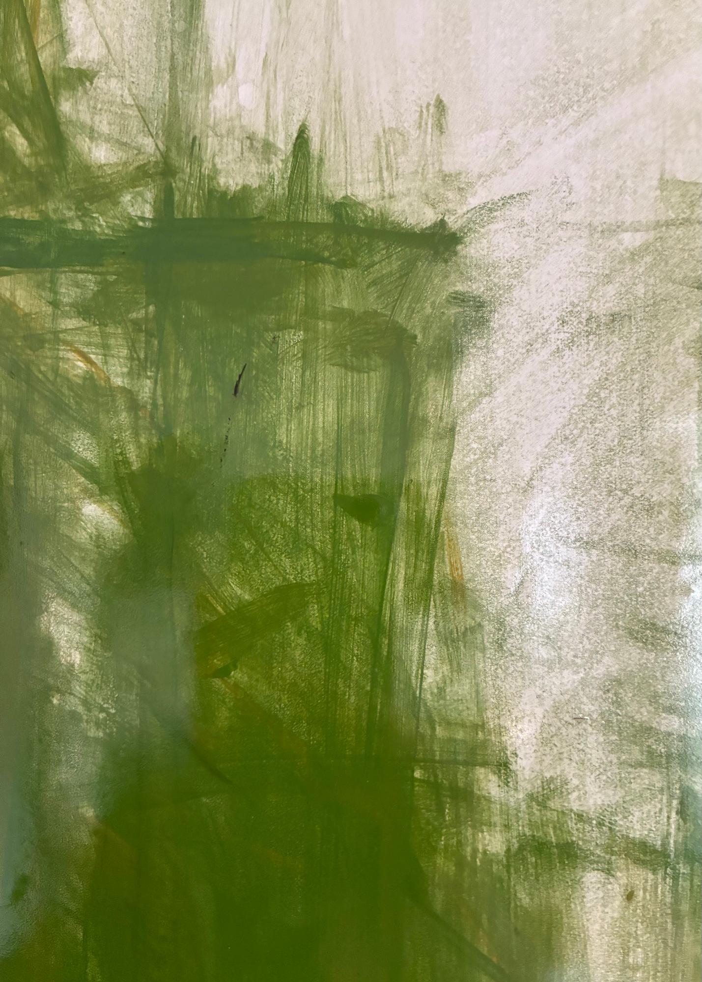 Grüner eiserner Dschungel N9 von Calo Carratalá - Tondo Gemälde, Landschaft, grün, Baum im Angebot 9