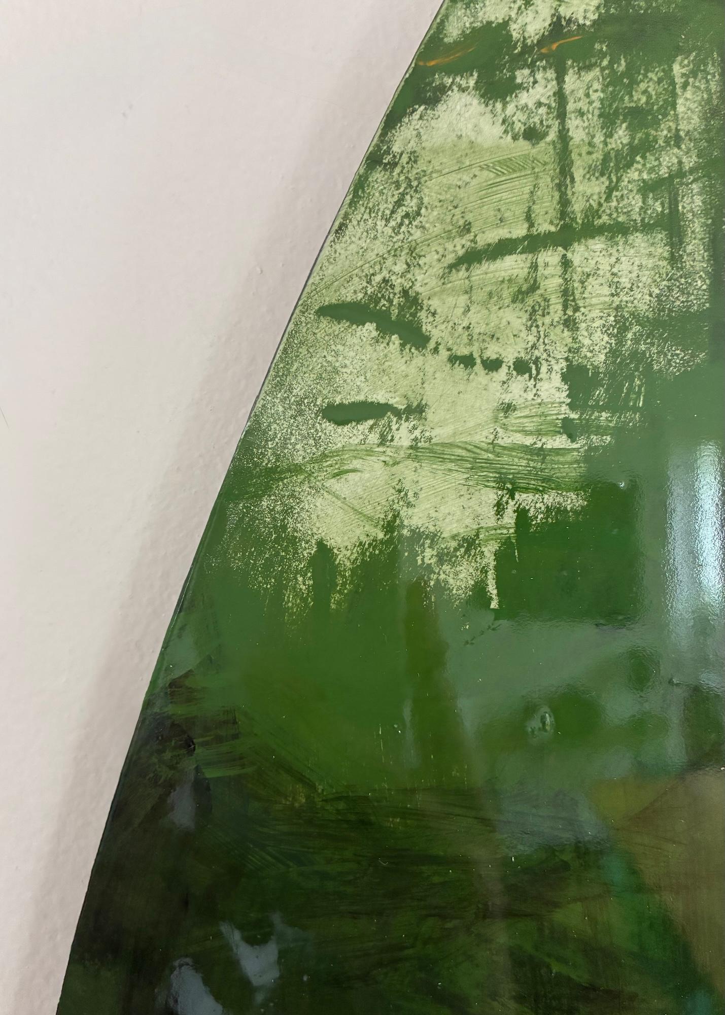 Grüner eiserner Dschungel N9 von Calo Carratalá - Tondo Gemälde, Landschaft, grün, Baum im Angebot 8