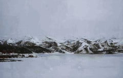 Hardangervidda #3 par Calo Carratalá - Peinture de paysage, montagne enneigée, hiver