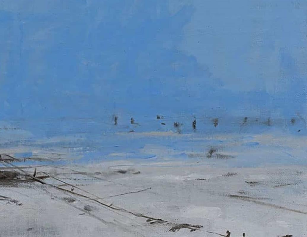 In Friedrich's memory I by Calo Carratalá - seascape, boat, blue im Angebot 4