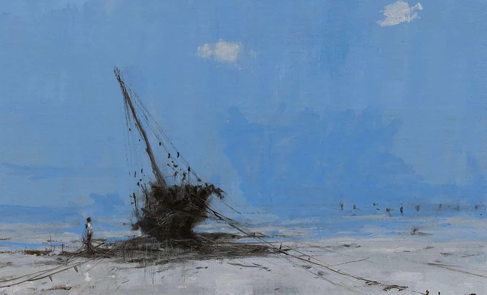 In Friedrich's memory I by Calo Carratalá - seascape, boat, blue