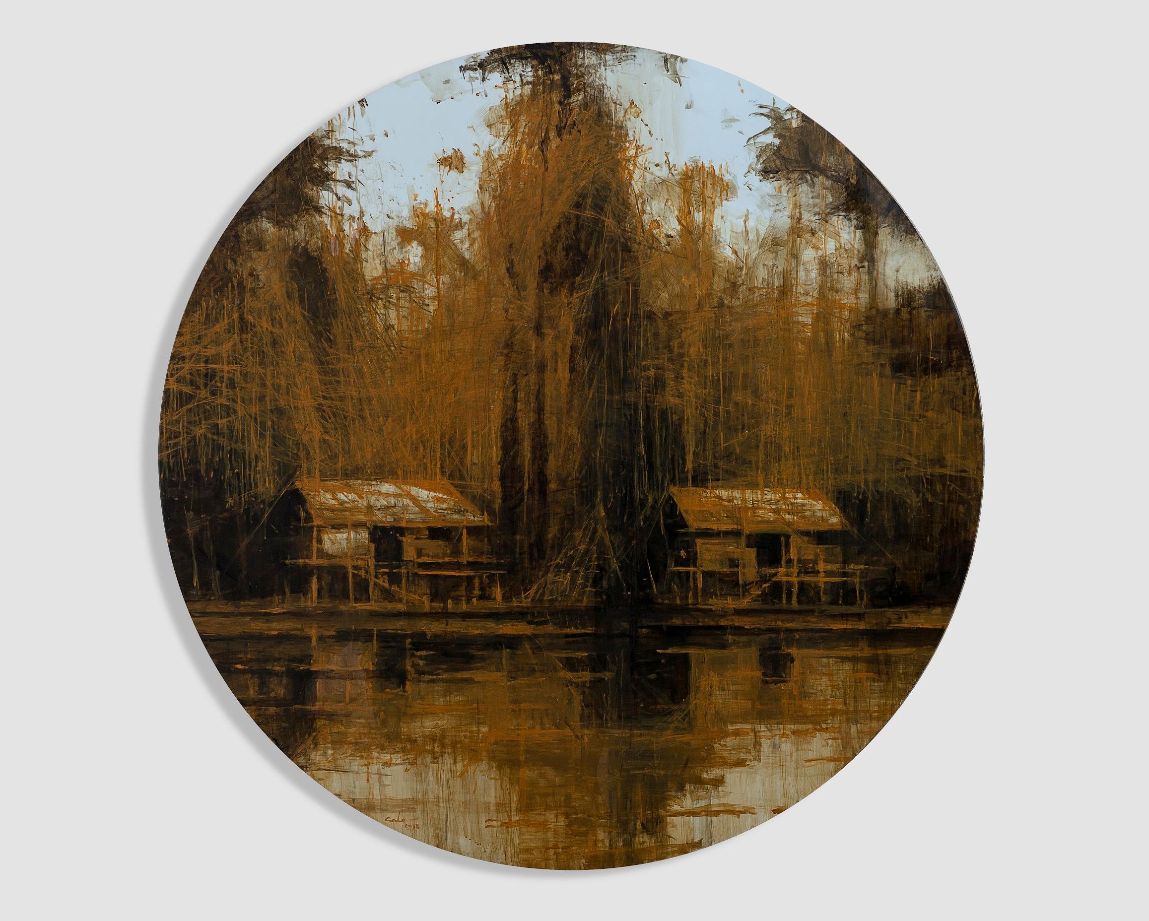 Calo Carratalá Iron Jungles 8, Jungle series (Tondo Painting) For