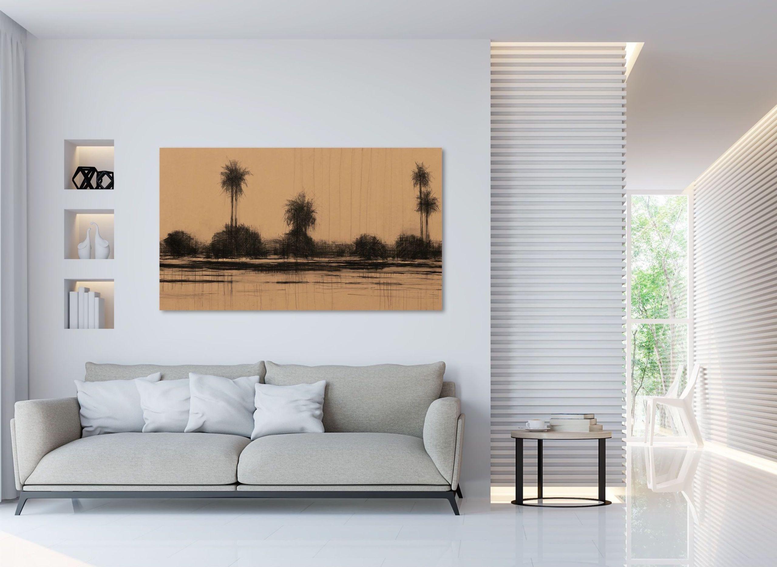 Mangroves en Casamance No.1 par Calo Carratalá - Peinture de paysage du Sénégal en vente 1