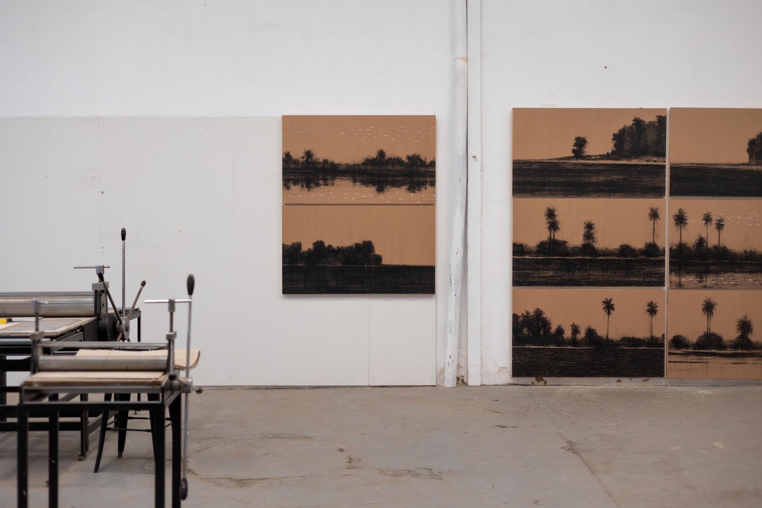 Mangroves in Casamance No.3 by Calo Carratalá - Senegal landscape painting im Angebot 3