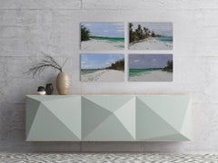 « Marinas » de Calo Carratalá - Série de 4 peintures de paysages, littoral tanzanien