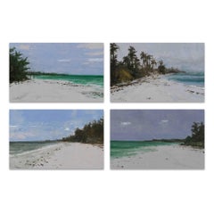 « Marinas » de Calo Carratalá - Série de 4 peintures de paysages, littoral tanzanien