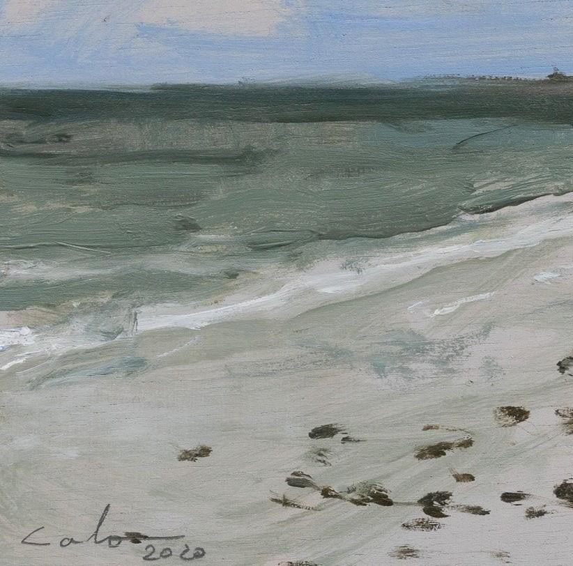 Marinas n°29 by Calo Carratalá - Beach landscape painting, summer, Tanzania For Sale 2